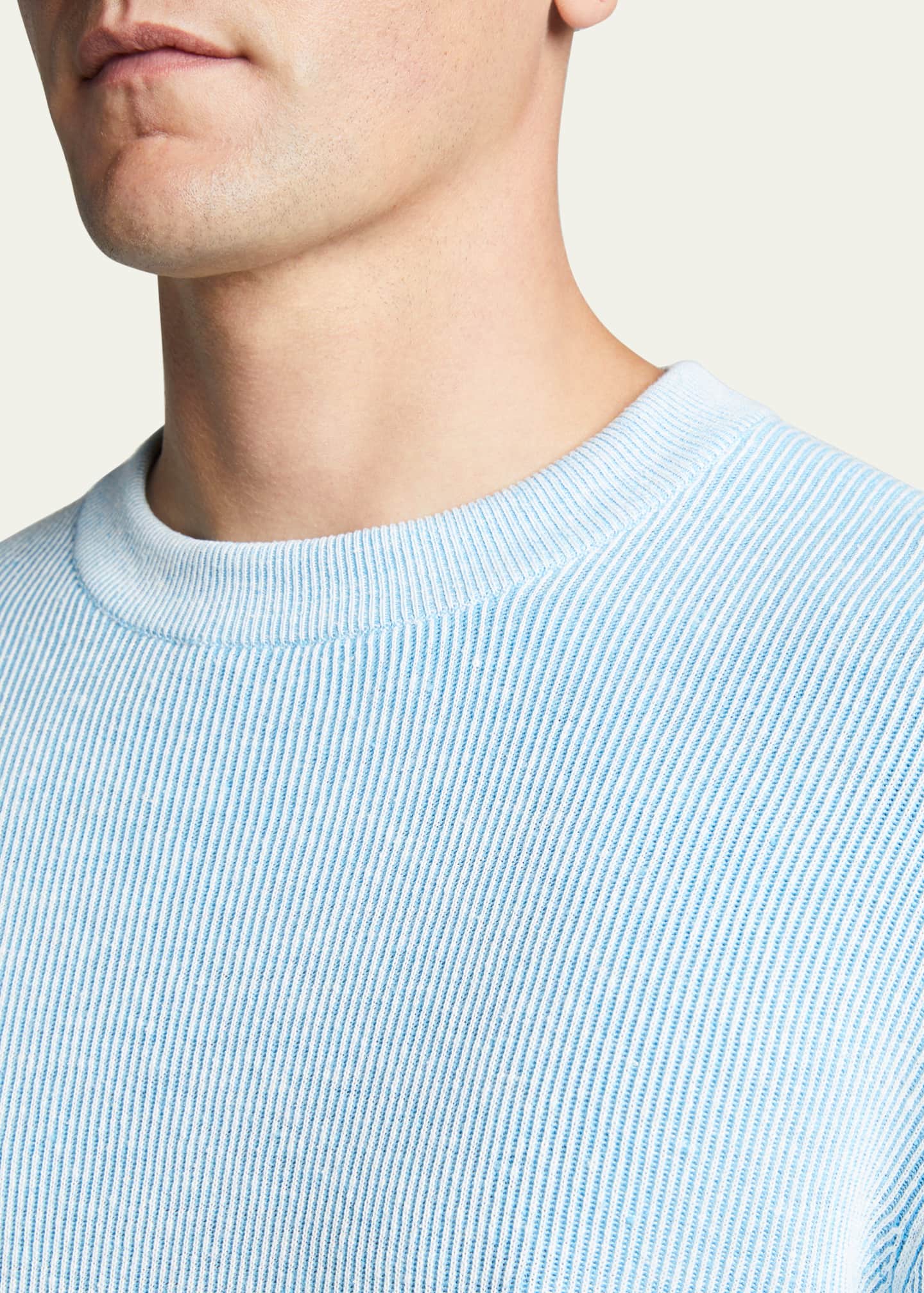 Loro Piana Men's Ribbed Stretch Pullover Sweater - Bergdorf Goodman