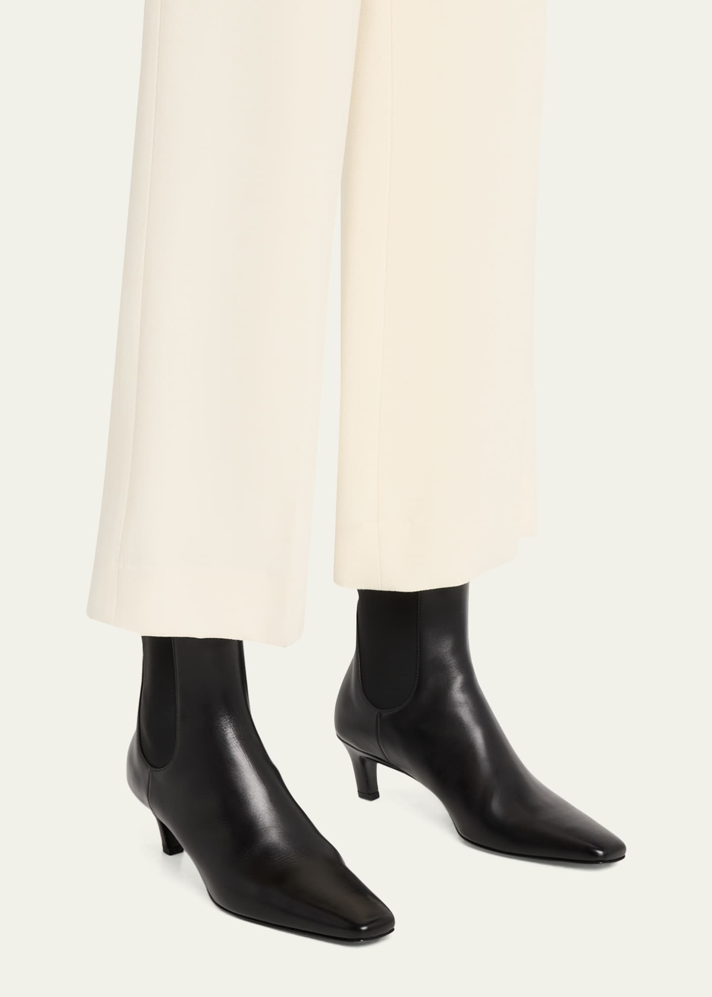 Toteme The Mid Heel Calfskin Ankle Boots - Bergdorf Goodman