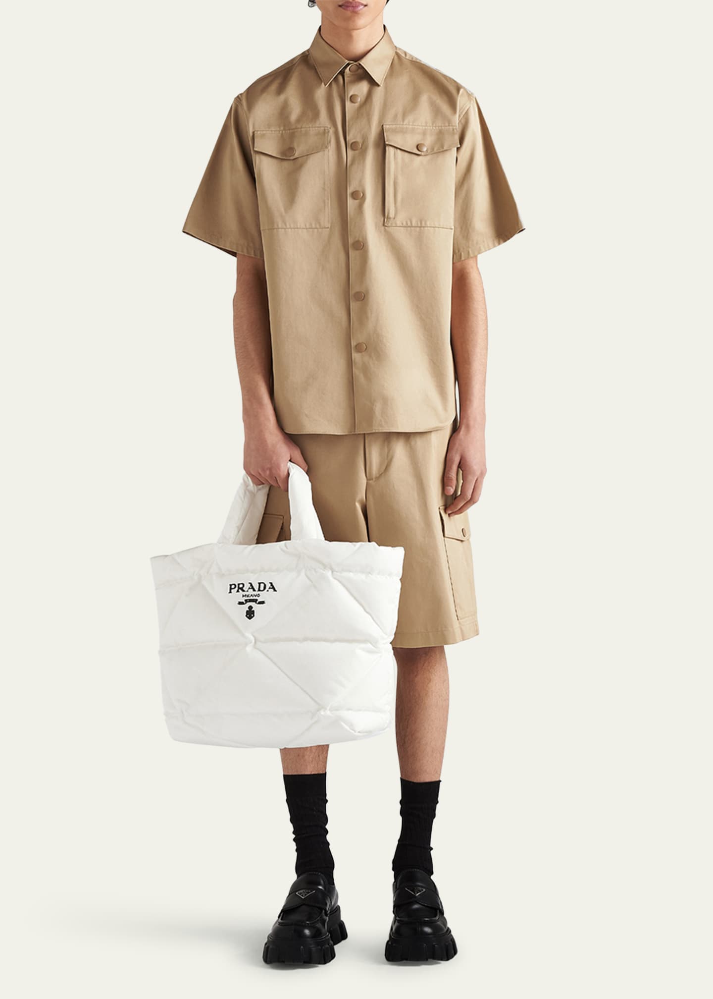Prada Triangle Padded Re-Nylon Tote Bag Image 5 of 5