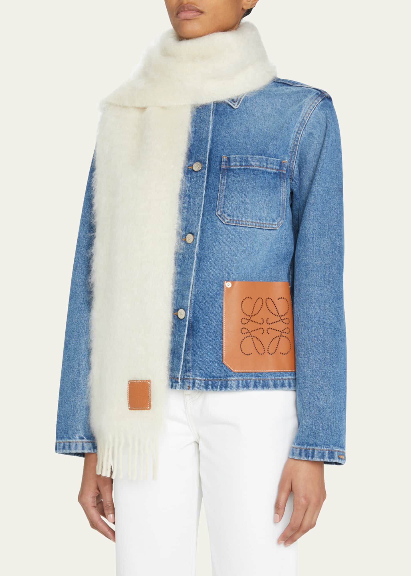 Loewe Anagram Mohair Fringe Scarf Image 3 of 4