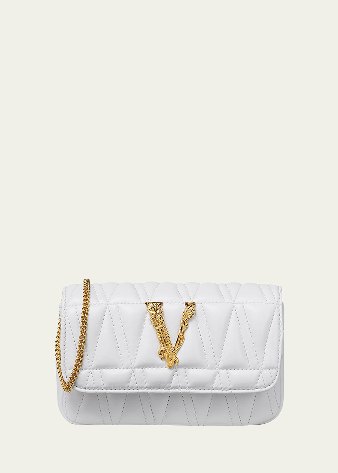 Versace Women's Virtus Quilted Leather Shoulder Bag