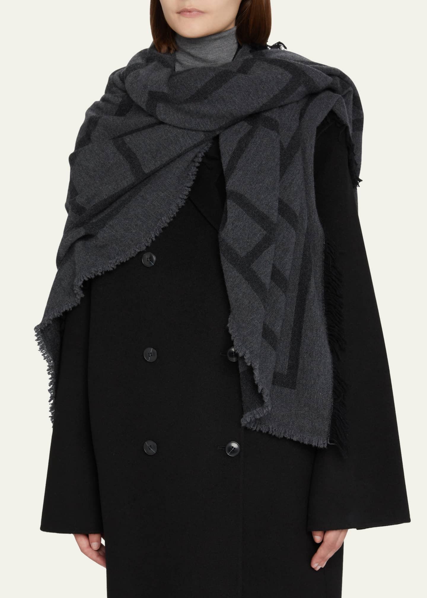Toteme Monogram CashmereBlend Blanket Scarf Bergdorf Goodman