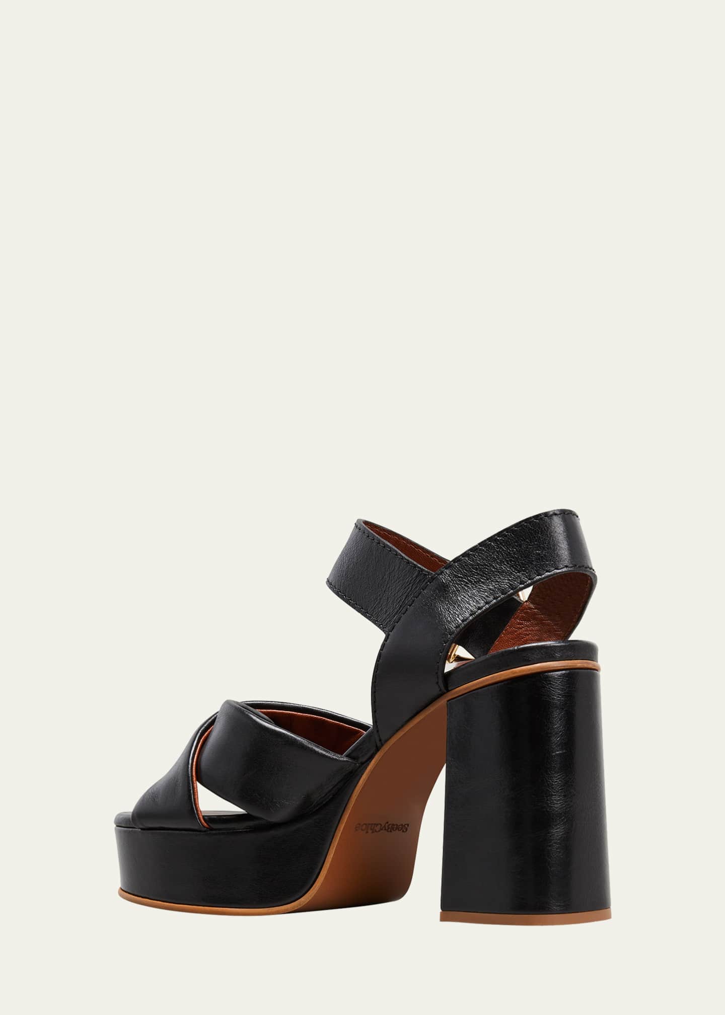 See by Chloe Lyna Leather Buckle Platform Sandals Bergdorf Goodman