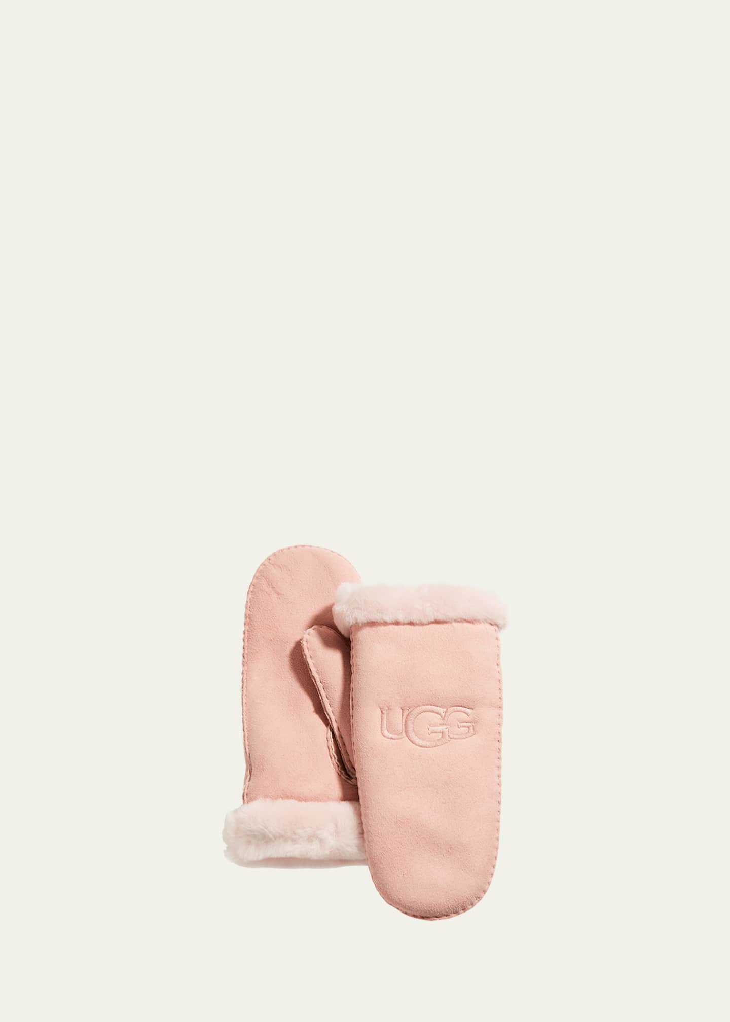 UGG Logo Shearling Mittens Bergdorf Goodman