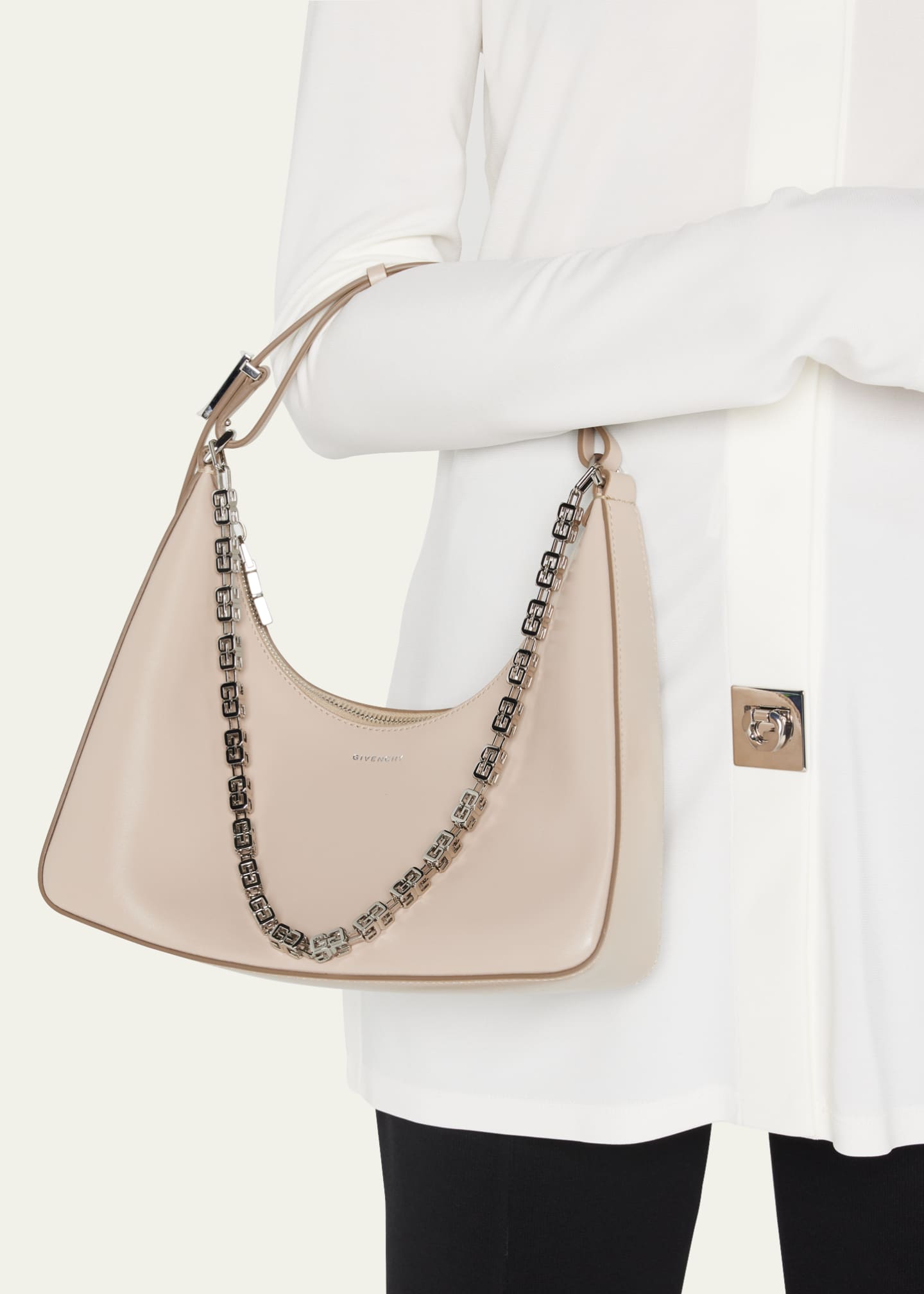 Givenchy Moon Cut-out Leather Mini Bag in White
