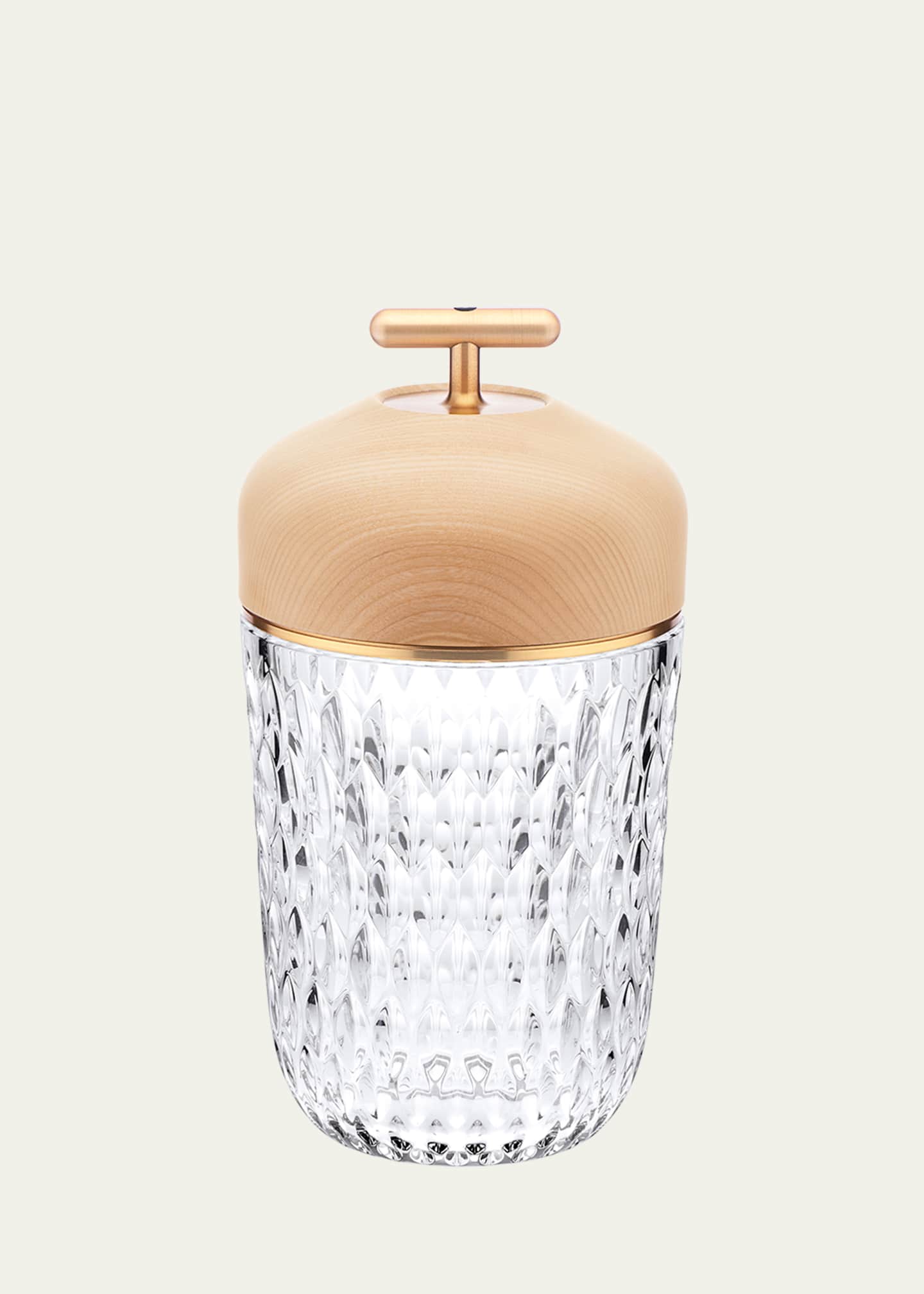 Saint Louis Crystal Folia Clear Woodbrushed Brass Finish Portable Lamp Image 2 of 3