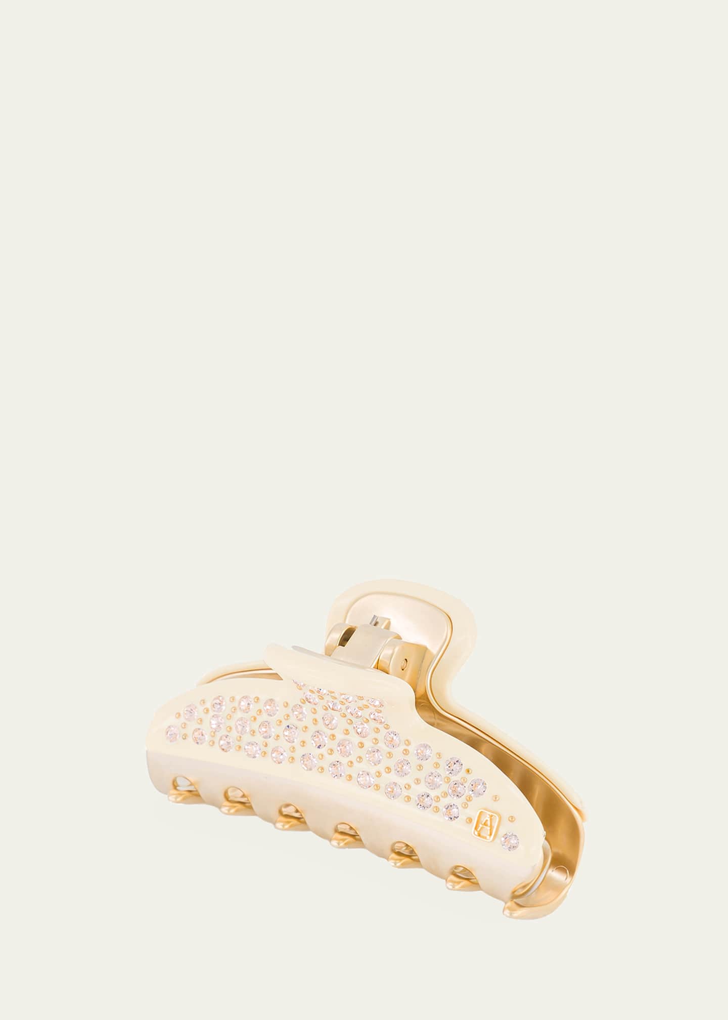 Alexandre de Paris Swarovski Crystal Studded Jaw Hair Clip - Ivory