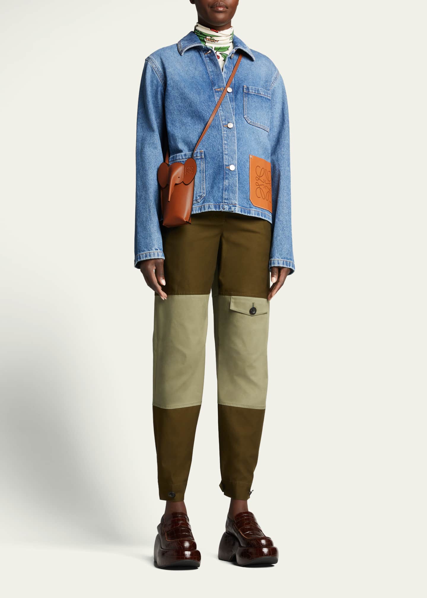 Loewe Elephant Pocket in Leather with Strap - Bergdorf Goodman