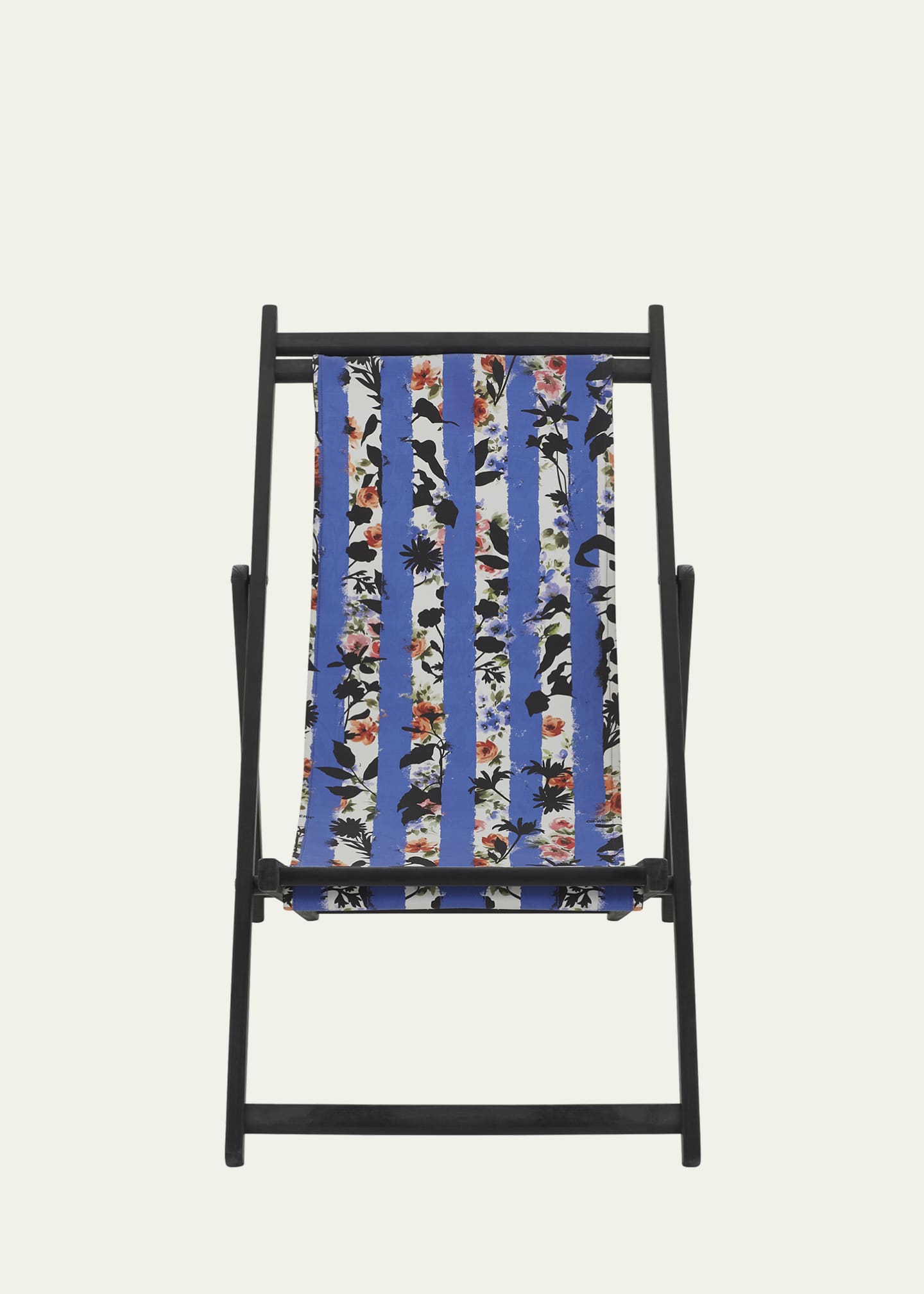 Off White Striped Deck Chair