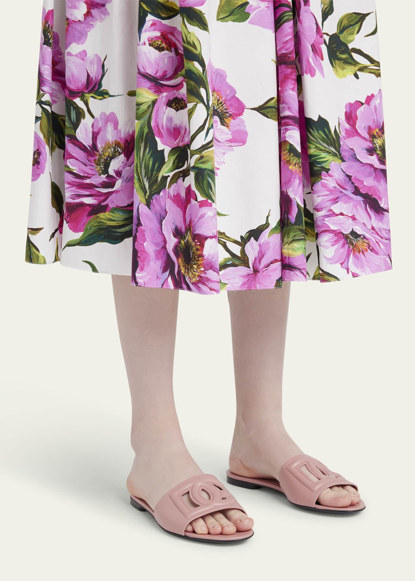 Dolce&Gabbana Cutout DG Flat Slide Sandals Image 2 of 6
