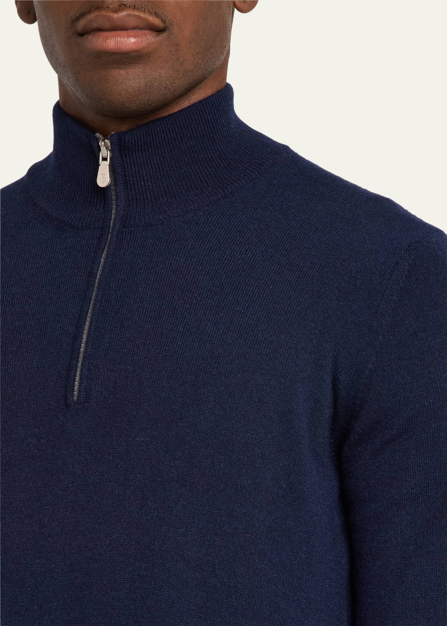 Brunello Cucinelli Men's Cashmere 1/4-Zip Sweater Image 5 of 5