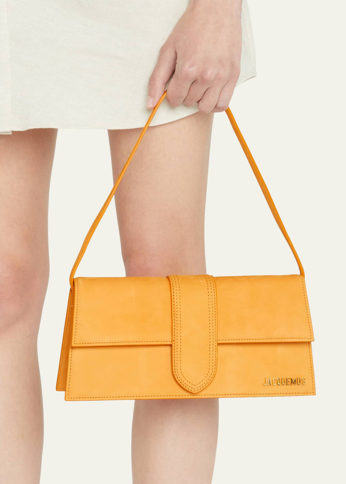 Le Bambino Leather Shoulder Bag in Orange - Jacquemus