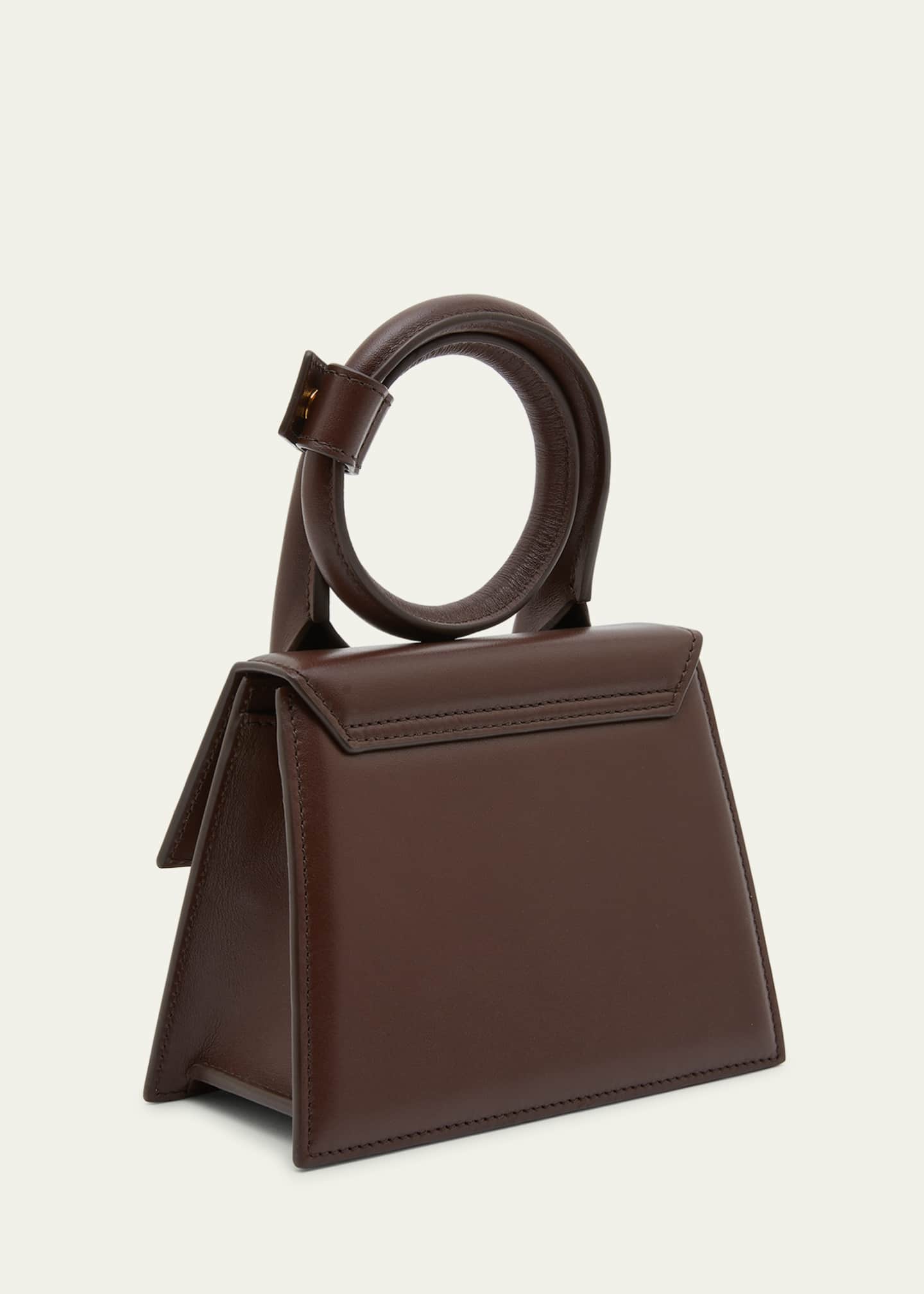 Jacquemus Le Chiquito Y Brown Mini Bag in Gold Hardware