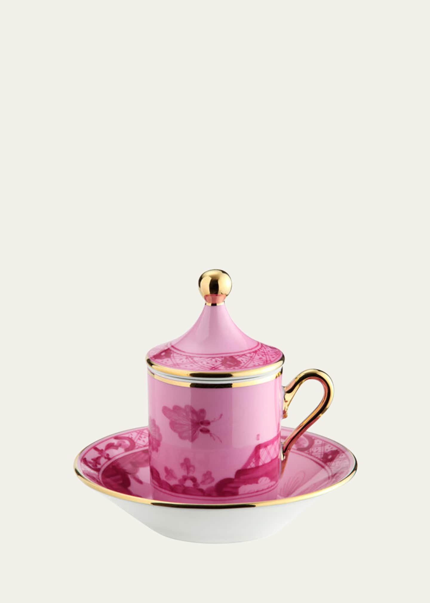 GINORI 1735 Empire-Style Coffee Cups & Saucers, Set of 2 - Pink