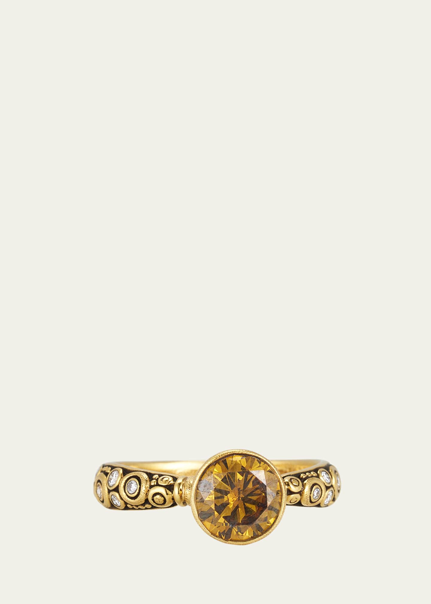 Alex Sepkus Martini Solitaire Ring in Yellow Gold and Brownish-Yellow Natural Diamonds Image 1 of 4