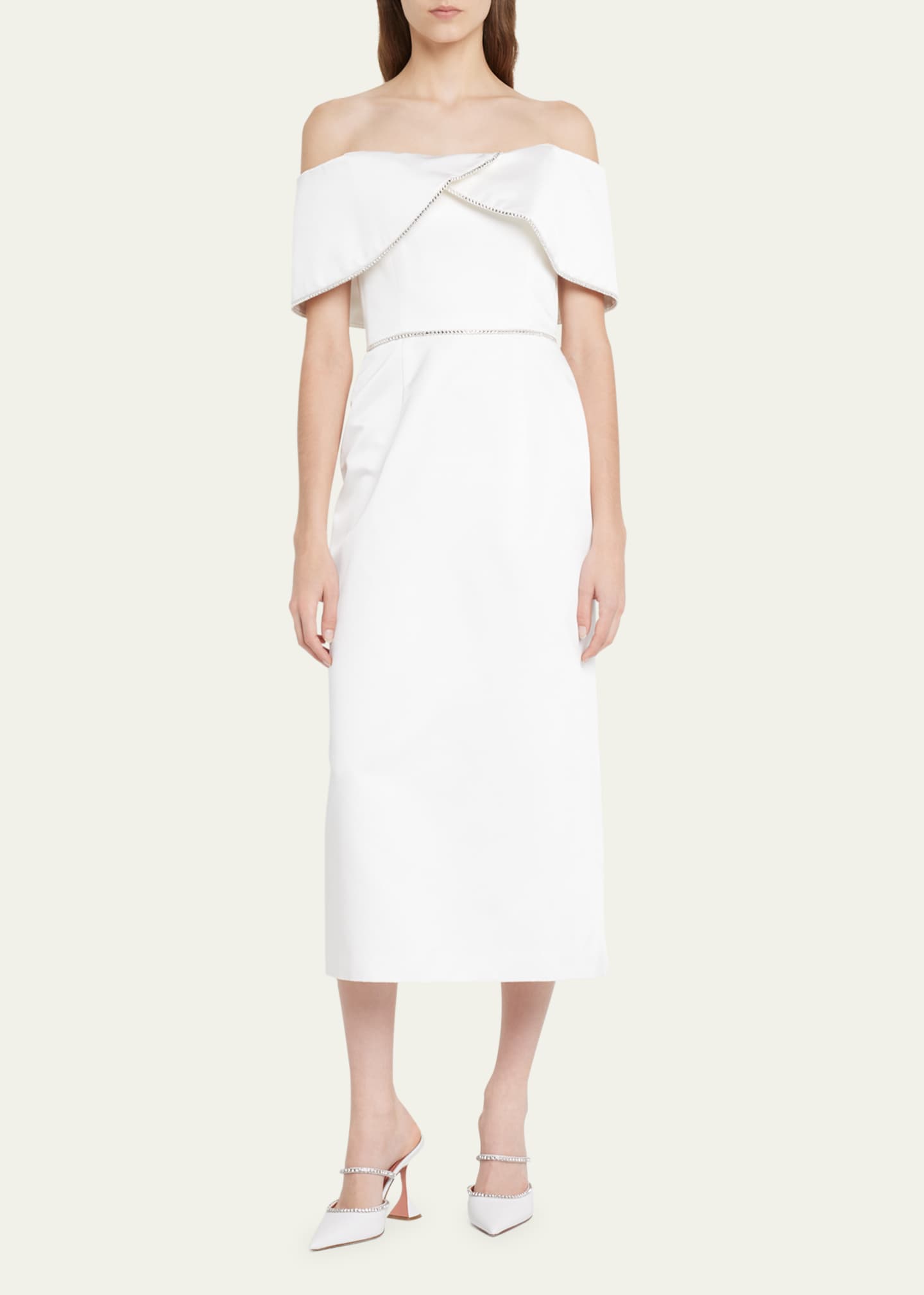 Markarian Eveline Foldover Off-the-Shoulder Midi Dress - Bergdorf Goodman