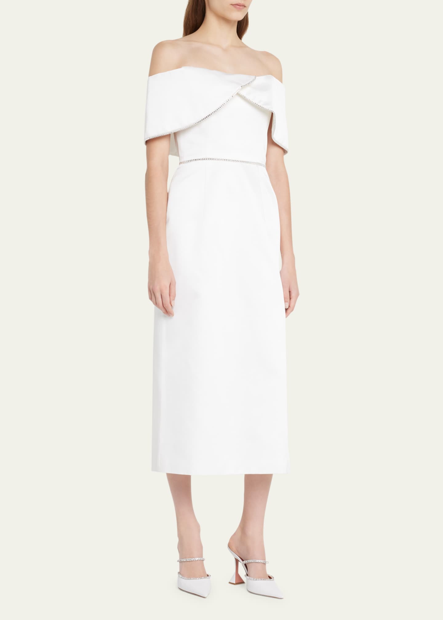 Calvin klein white deals off the shoulder dress