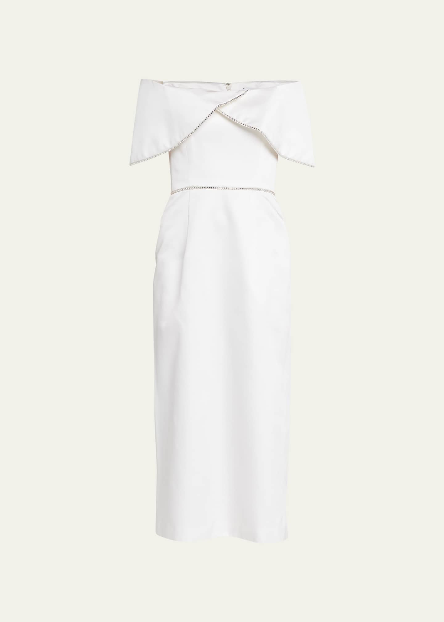 Markarian Eveline Foldover Off-the-Shoulder Midi Dress - Bergdorf Goodman