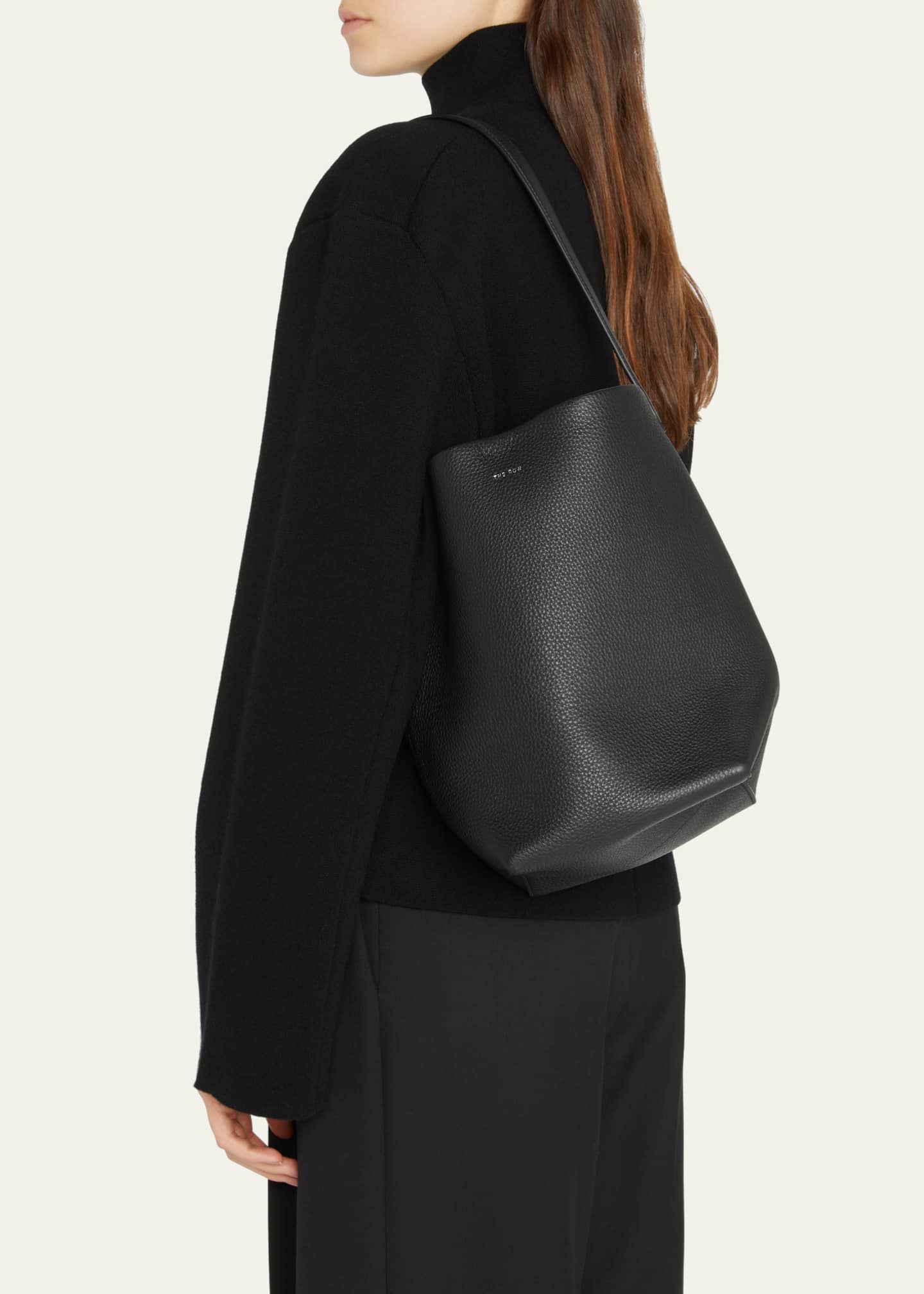 The Row Black Leather Park Tote