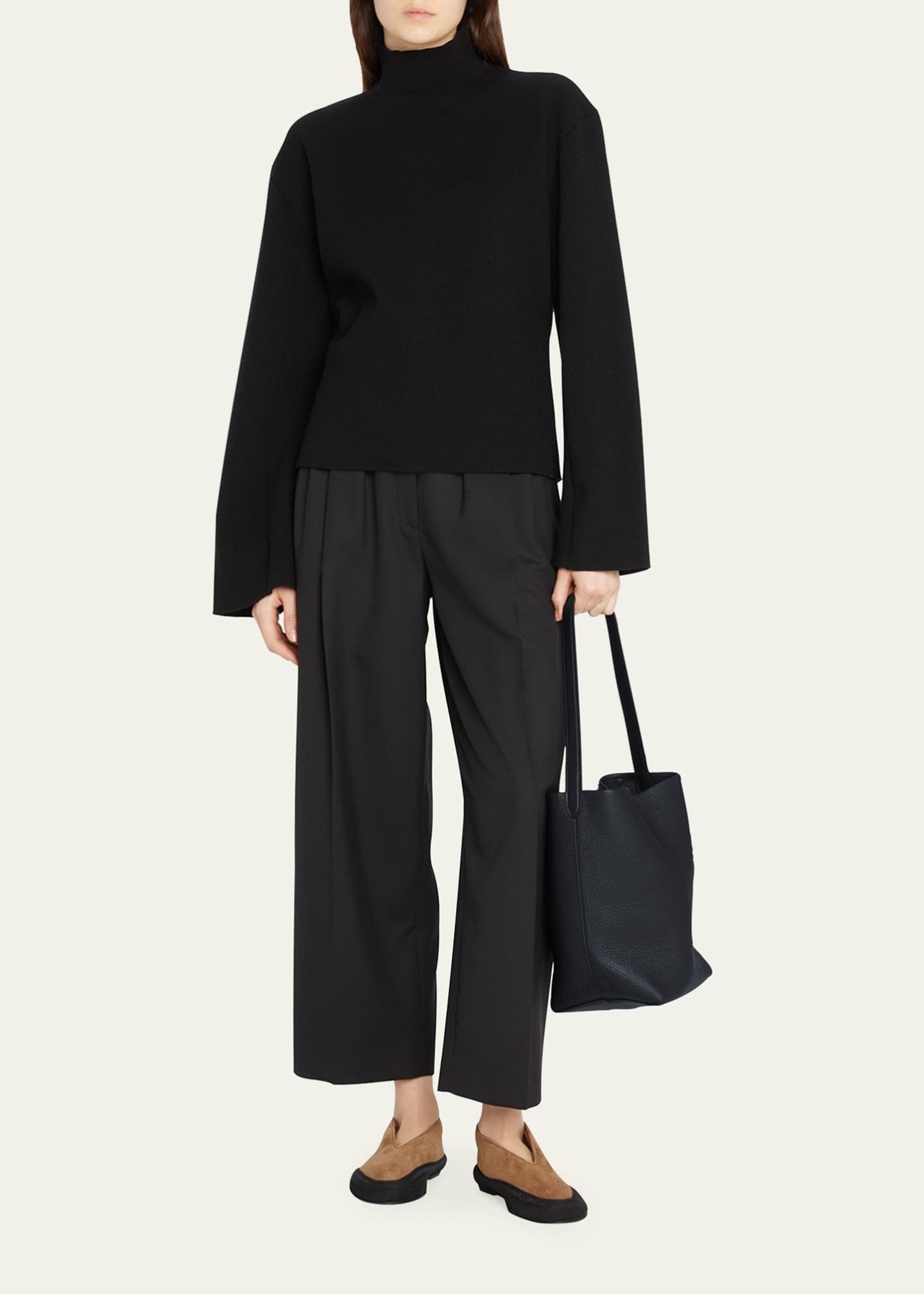 Medium N/S Park Tote Bag Black in Leather – The Row