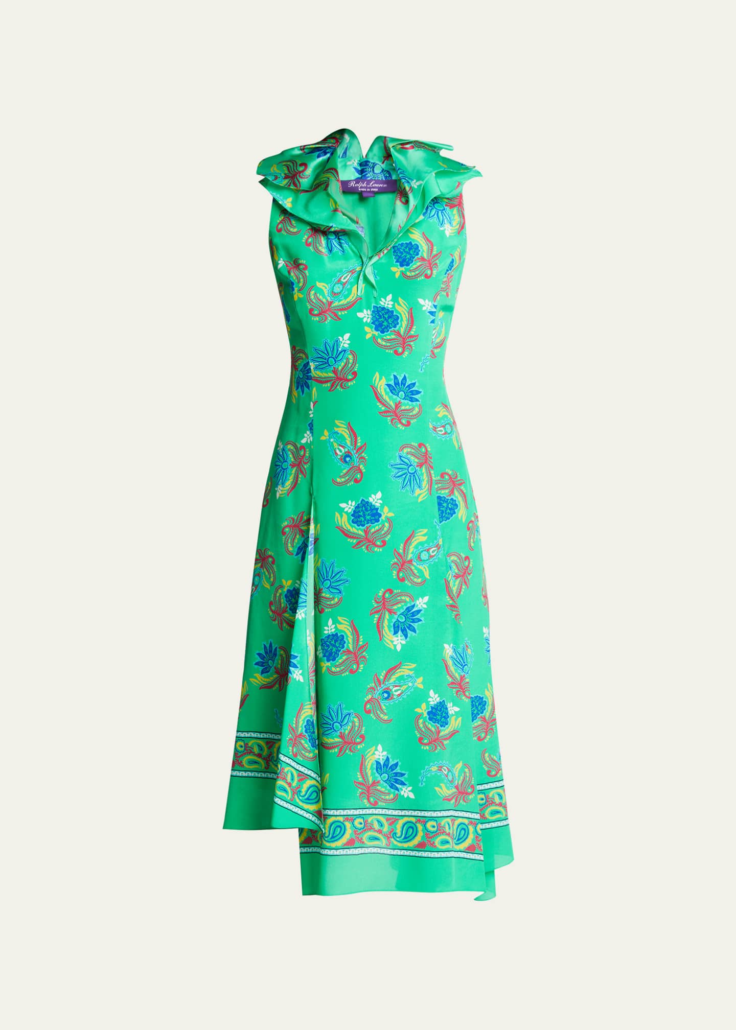 Ralph Lauren Collection Ashita Floral-Print Handkerchief Midi Silk Dress -  Bergdorf Goodman