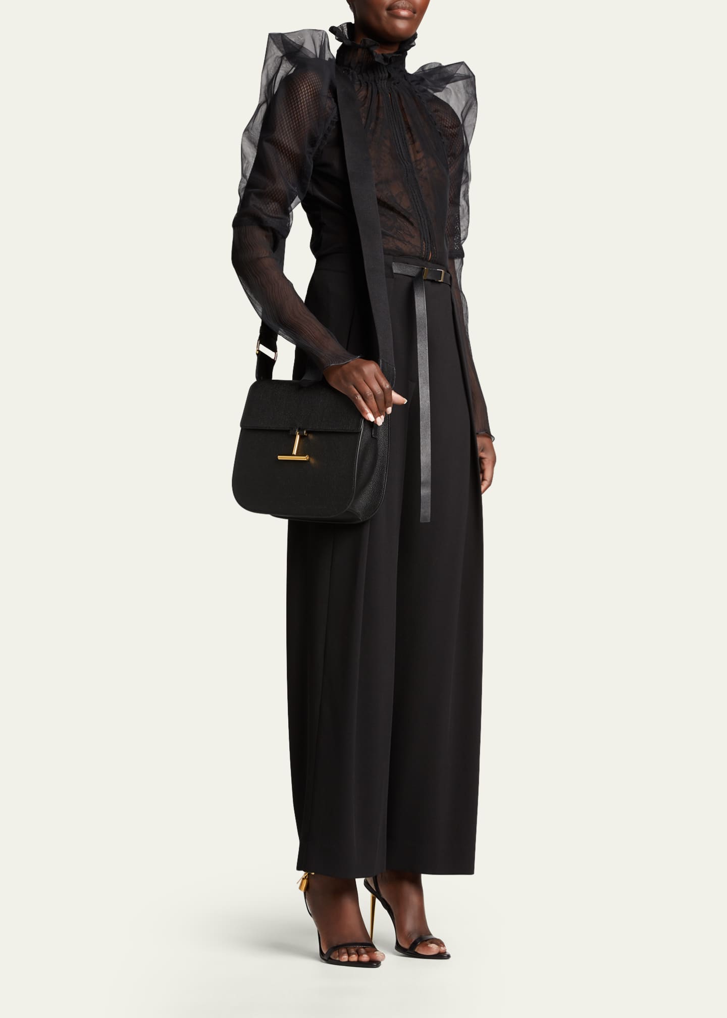 TOM FORD Tara Medium Leather Saddle Crossbody Bag - Bergdorf Goodman