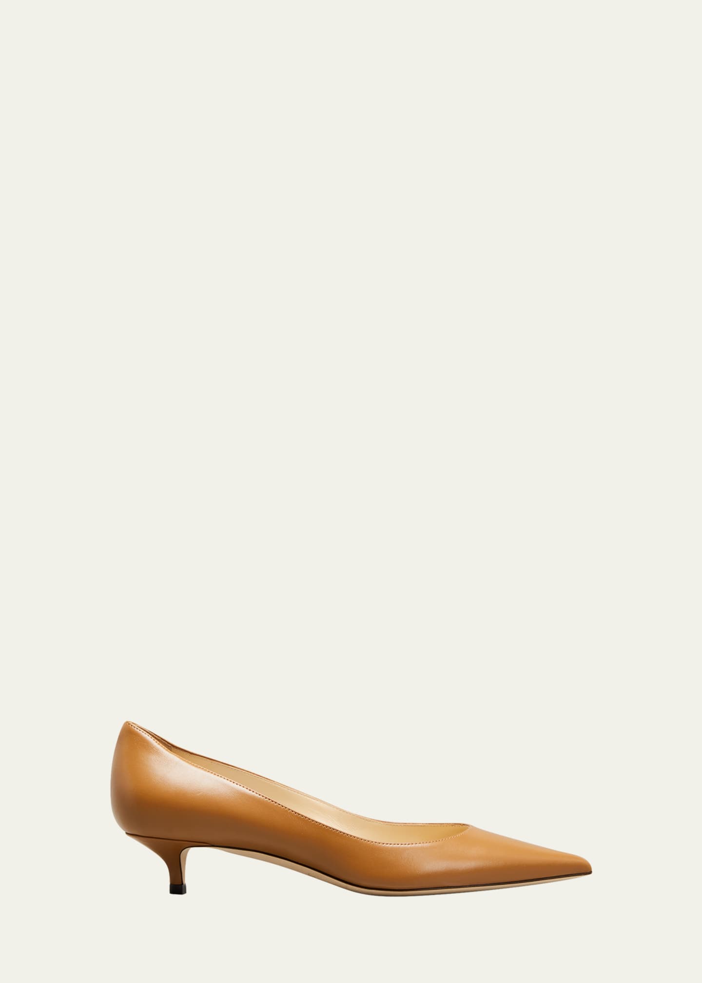 Tan kitten cheap heel pumps