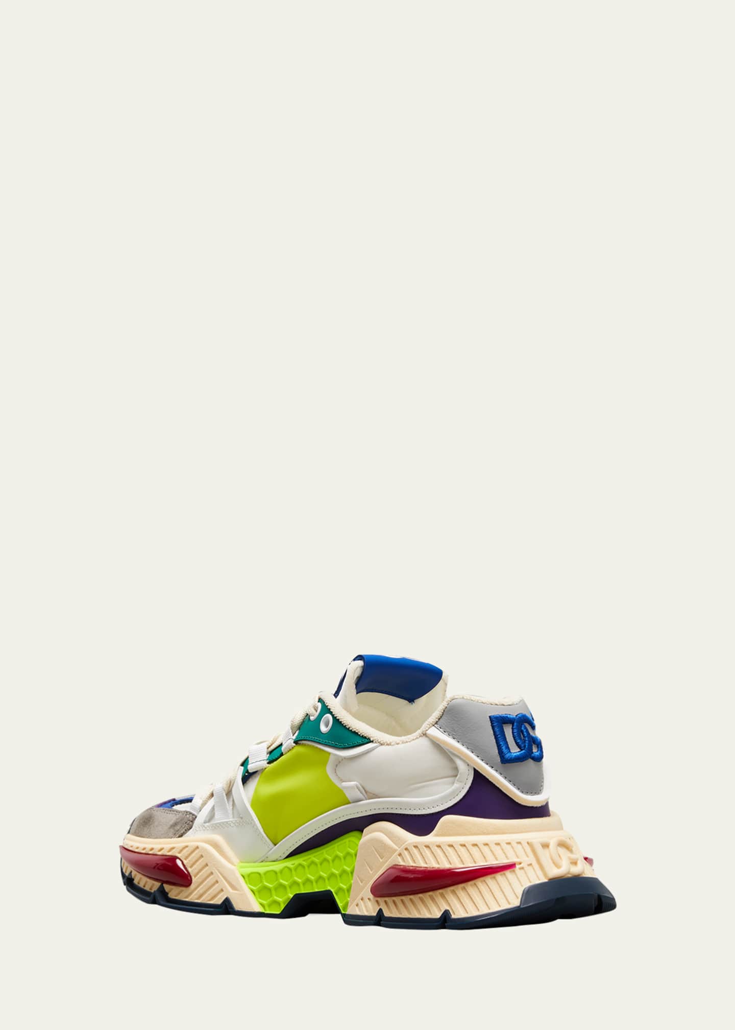 dolce & gabbana men's neon colorblock trainer sneakers