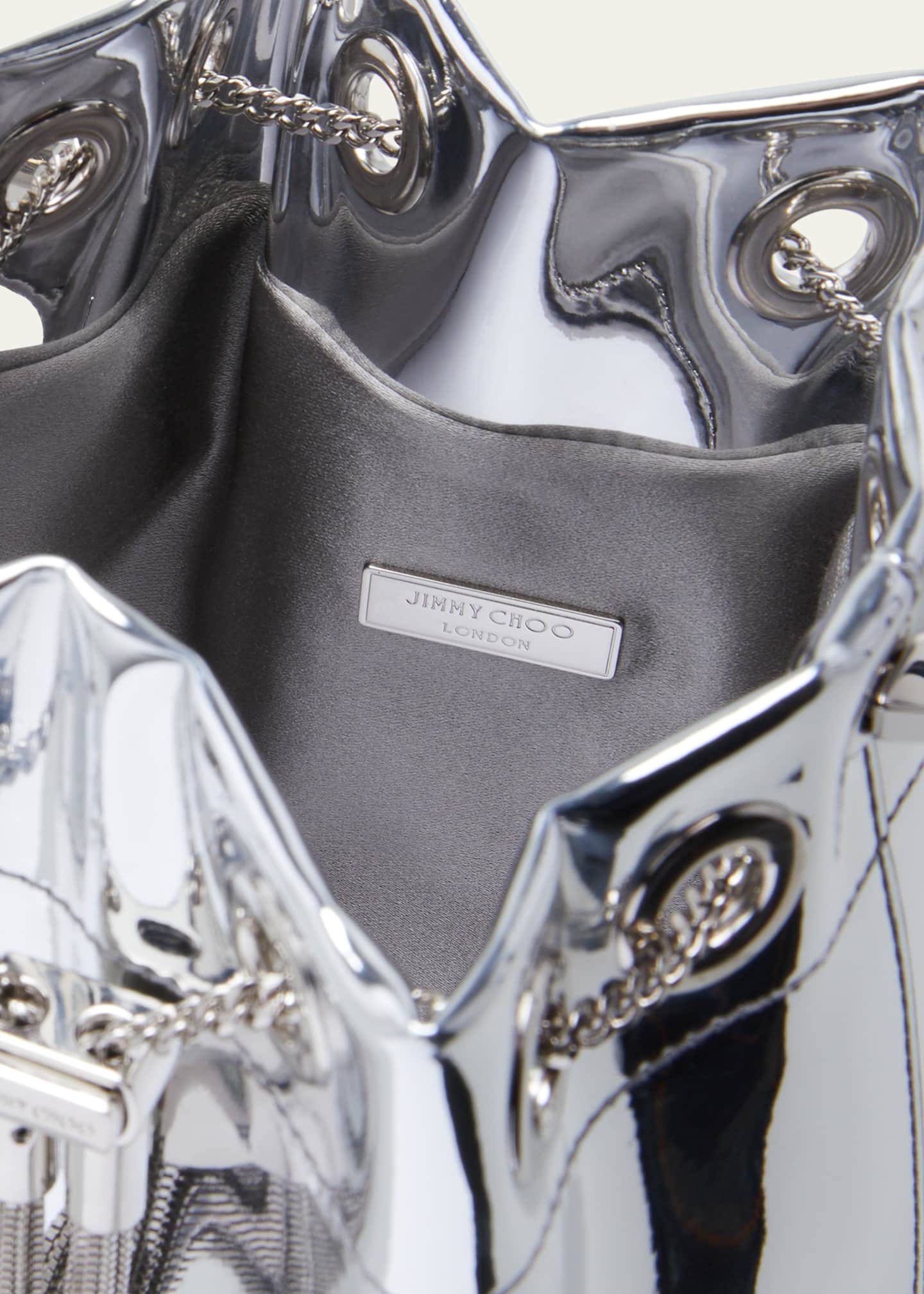 Jimmy Choo Bon Bon Mirror Fabric with Metal Handle