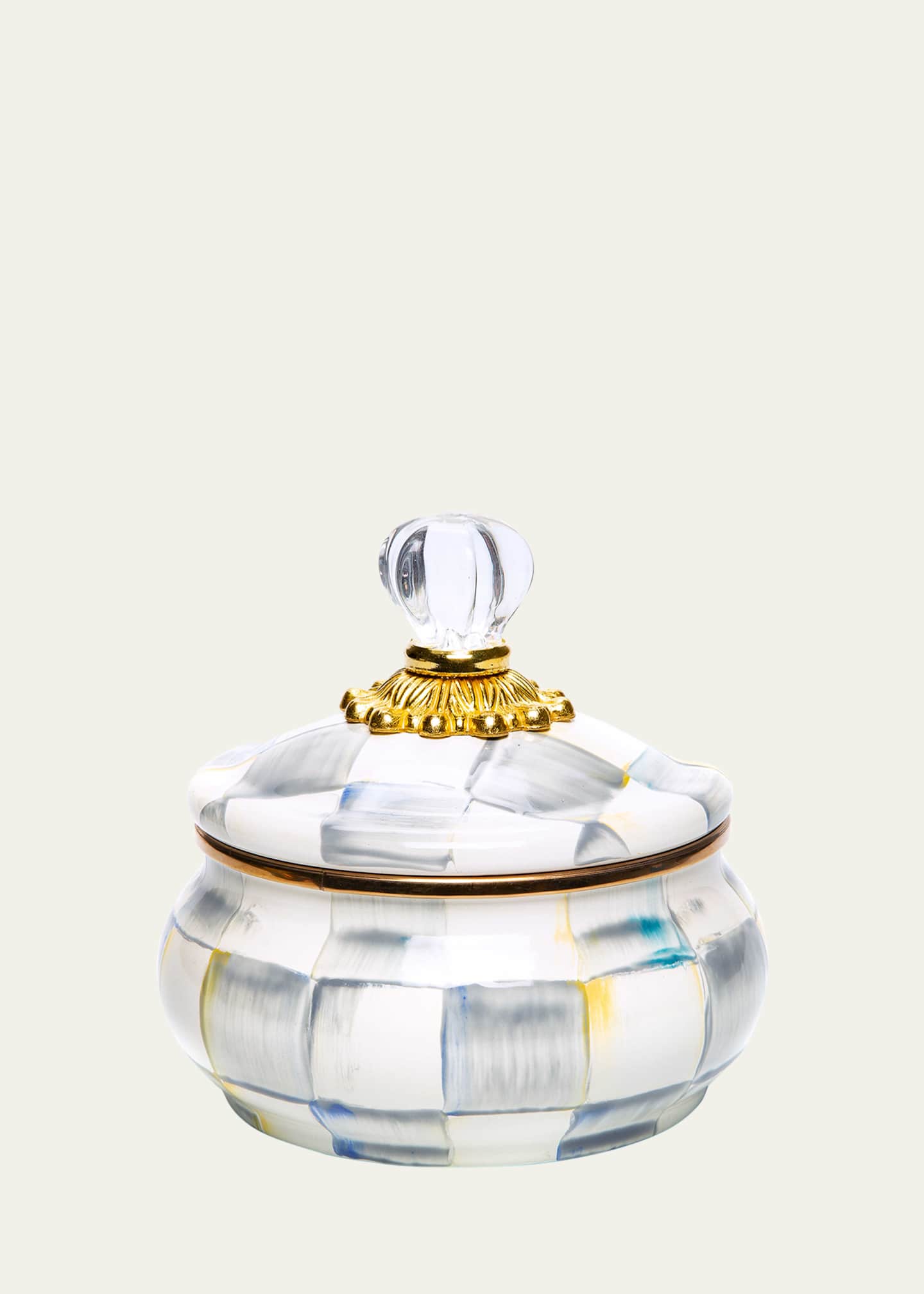 MacKenzie-Childs Sterling Check Squashed Pot