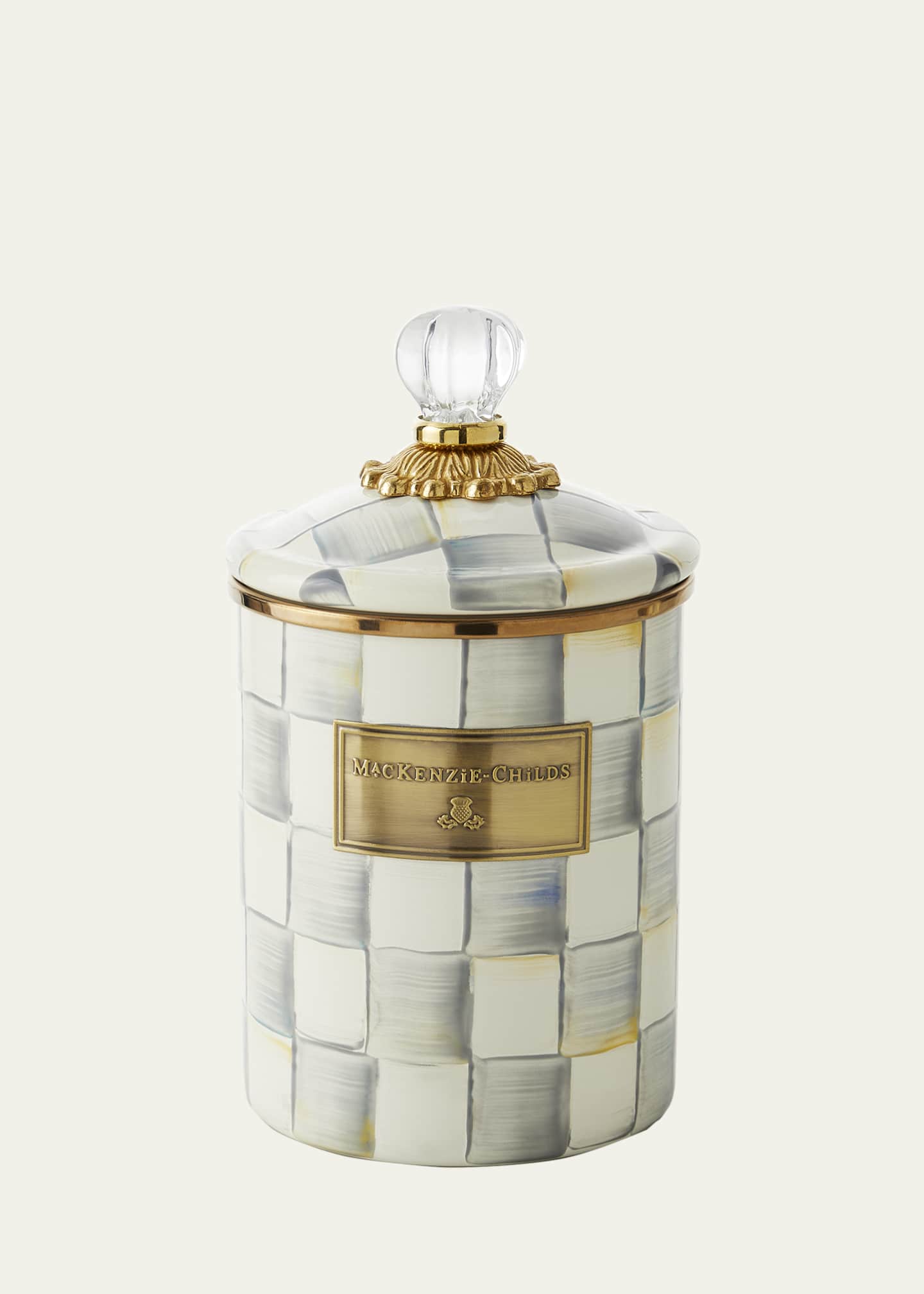 MacKenzie-Childs Medium Sterling Check Canister