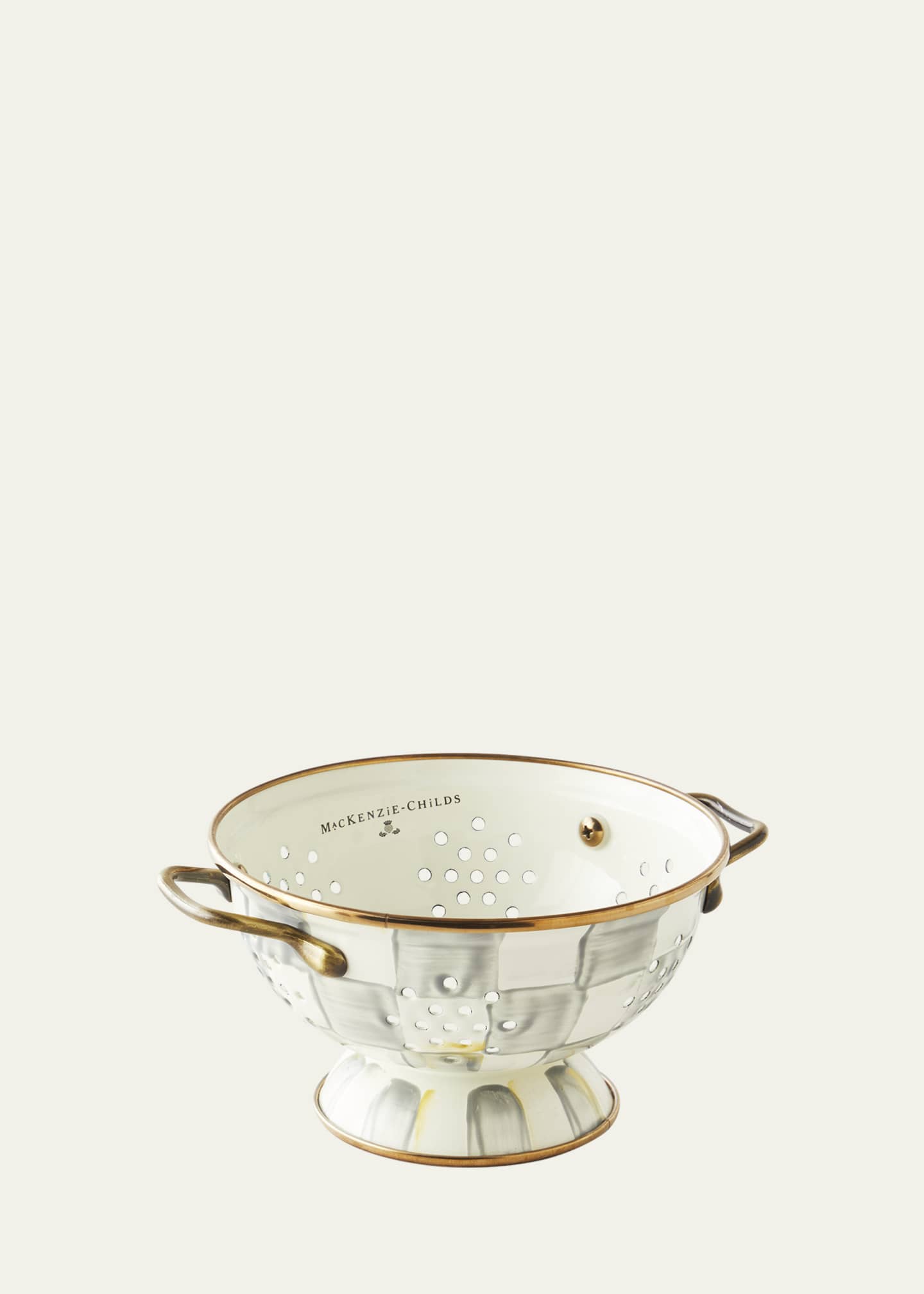 MacKenzie-Childs Sterling Check Small Colander Image 1 of 3