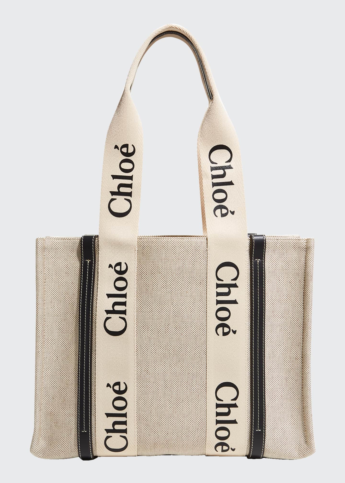 Chloe Woody Medium Tote Bag in Linen Bergdorf Goodman