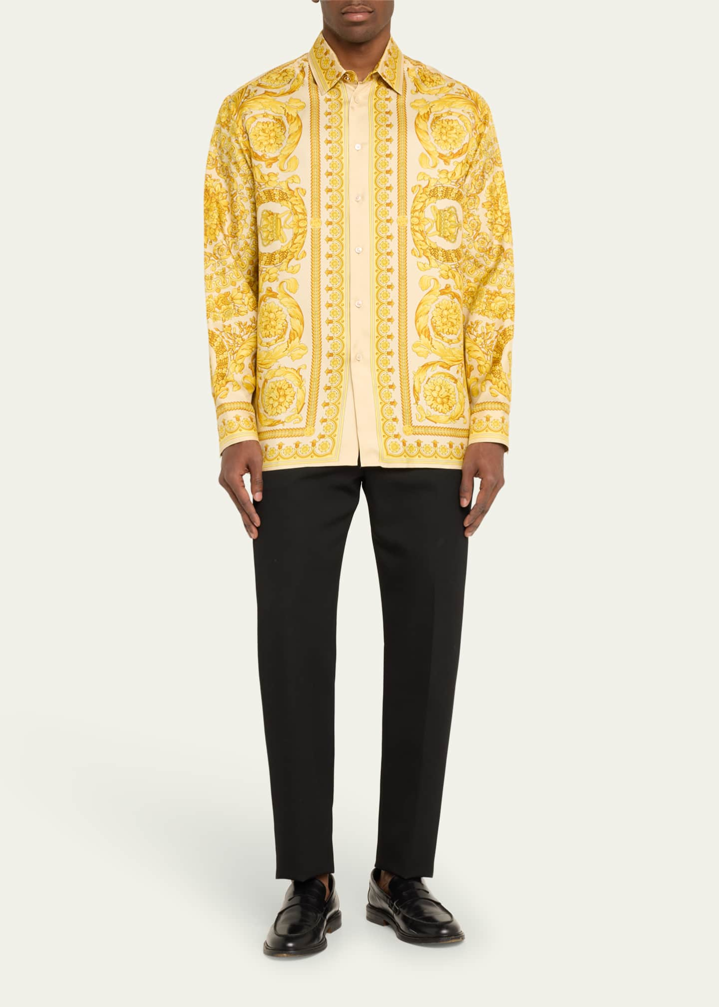 Versace Men's Barocco Silk Sport Shirt - ShopStyle