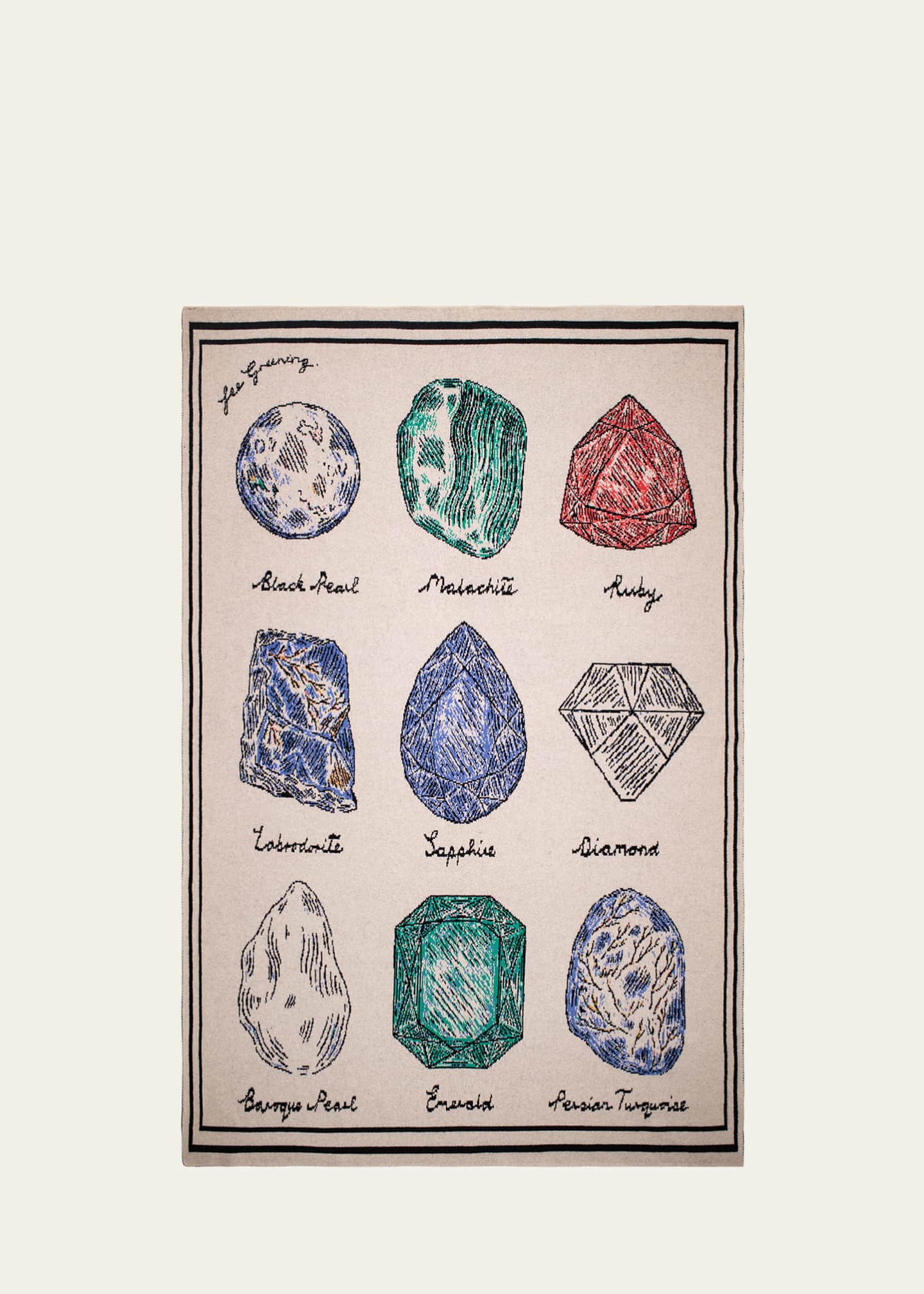 Saved NY Gemstones Throw Blanket, 51" x 71" Bergdorf Goodman