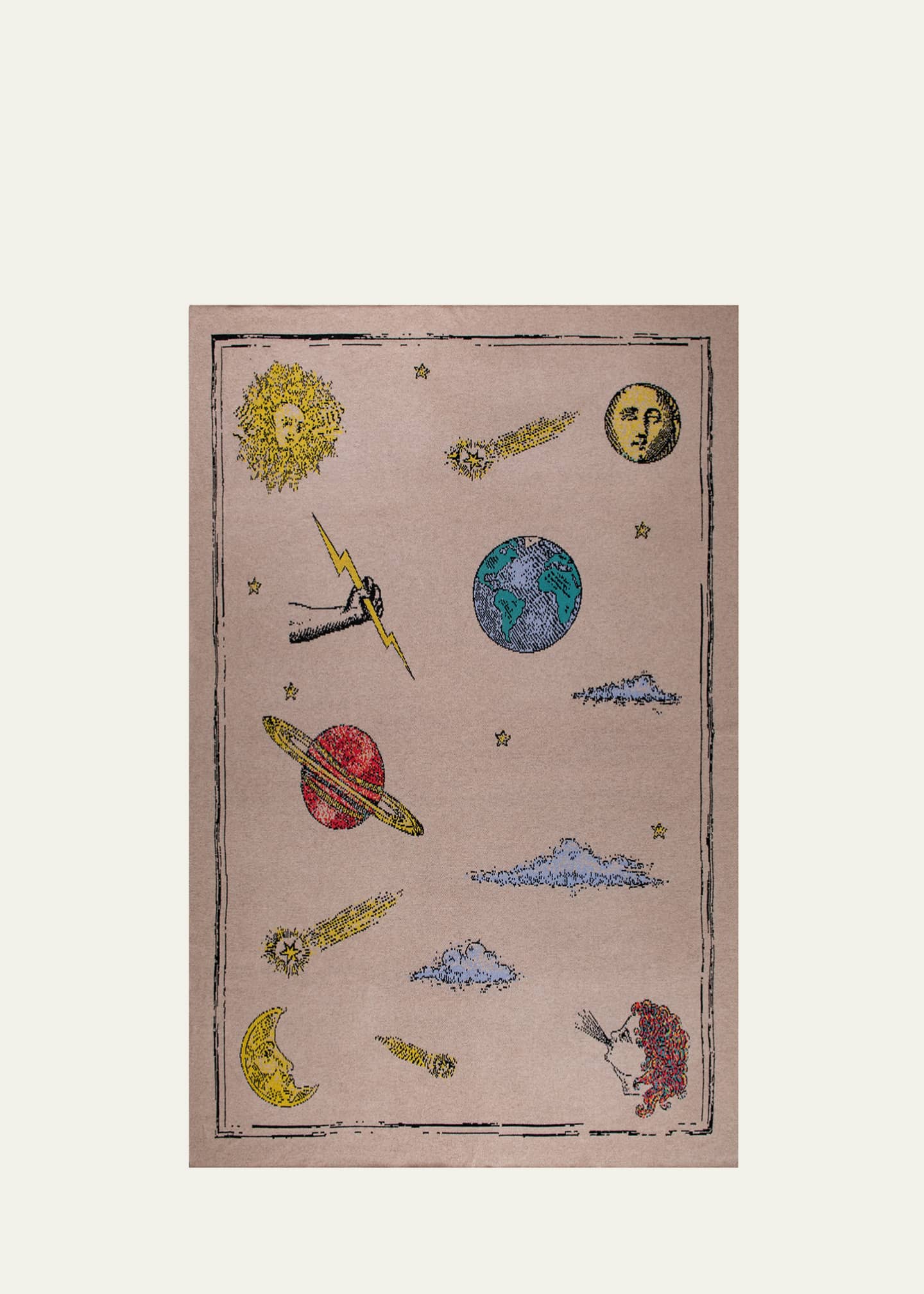 Saved NY MM Curiosities Throw Blanket, 51" x 71" Bergdorf Goodman