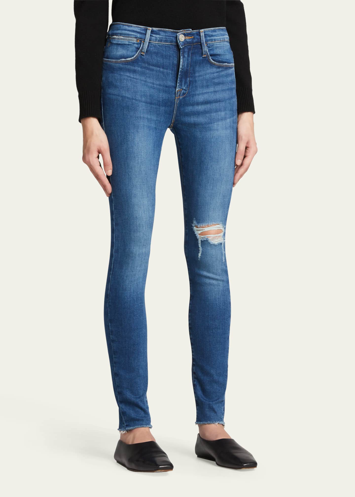 FRAME Le High Skinny Degradable Jeans Bergdorf Goodman