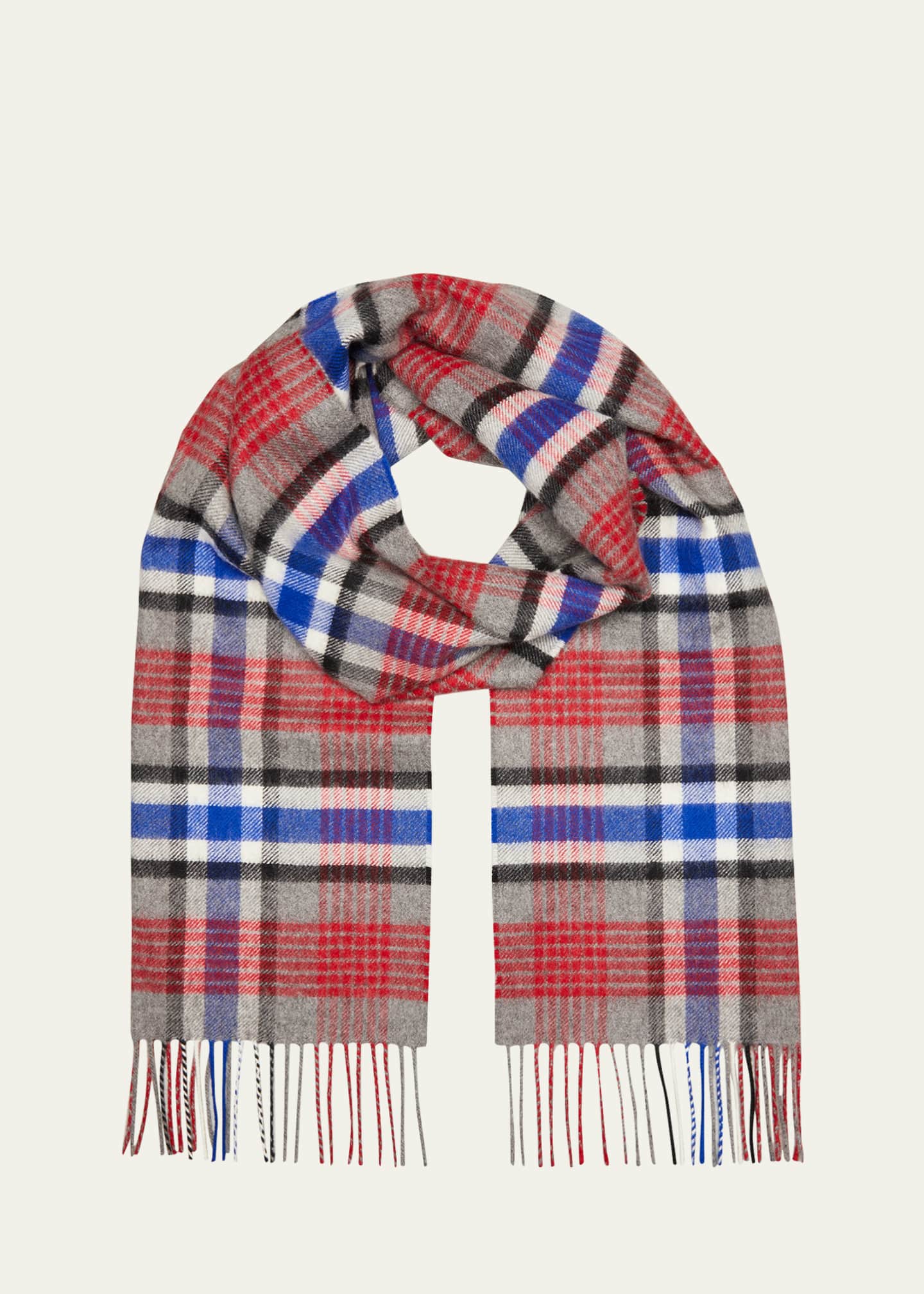 Johnstons Of Elgin Cashmere Tartan Fringe Scarf Bergdorf Goodman