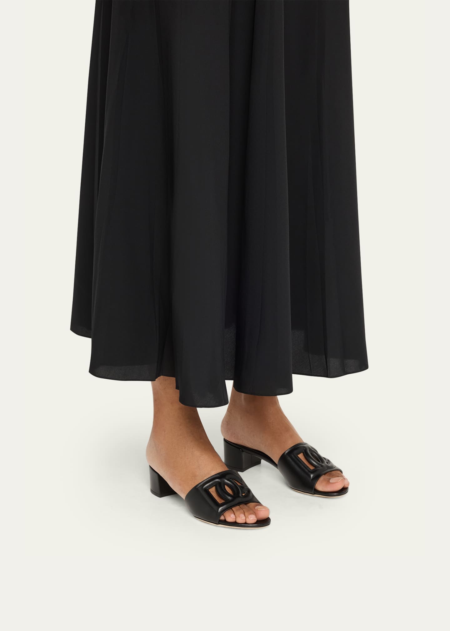 Dolce&Gabbana 40mm DG Cutout Leather Slide Image 2 of 5