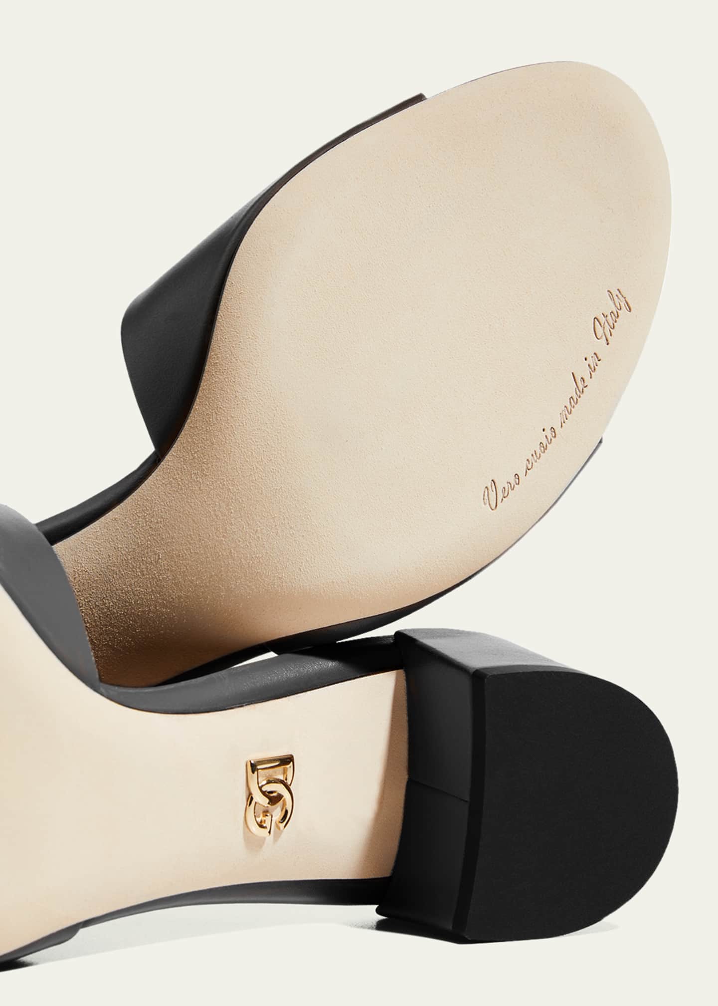 Dolce&Gabbana 40mm DG Cutout Leather Slide Image 4 of 5