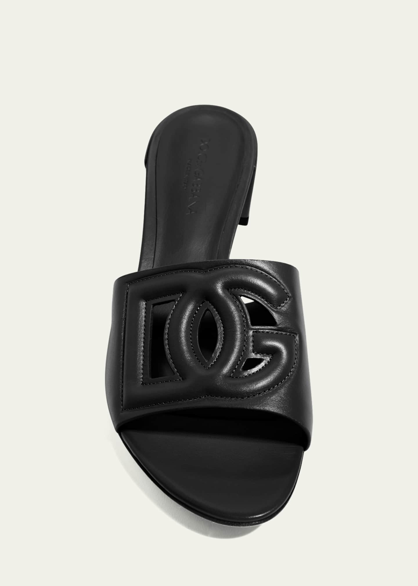 Dolce&Gabbana 40mm DG Cutout Leather Slide Image 5 of 5
