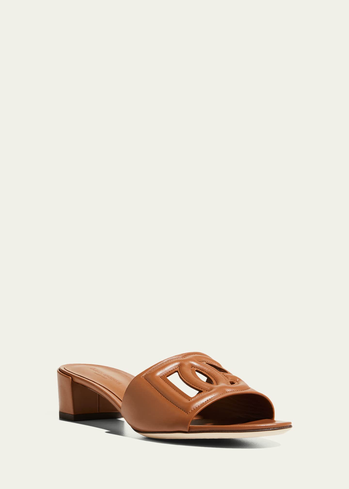 Dolce&Gabbana 40mm DG Cutout Leather Slide Image 2 of 5