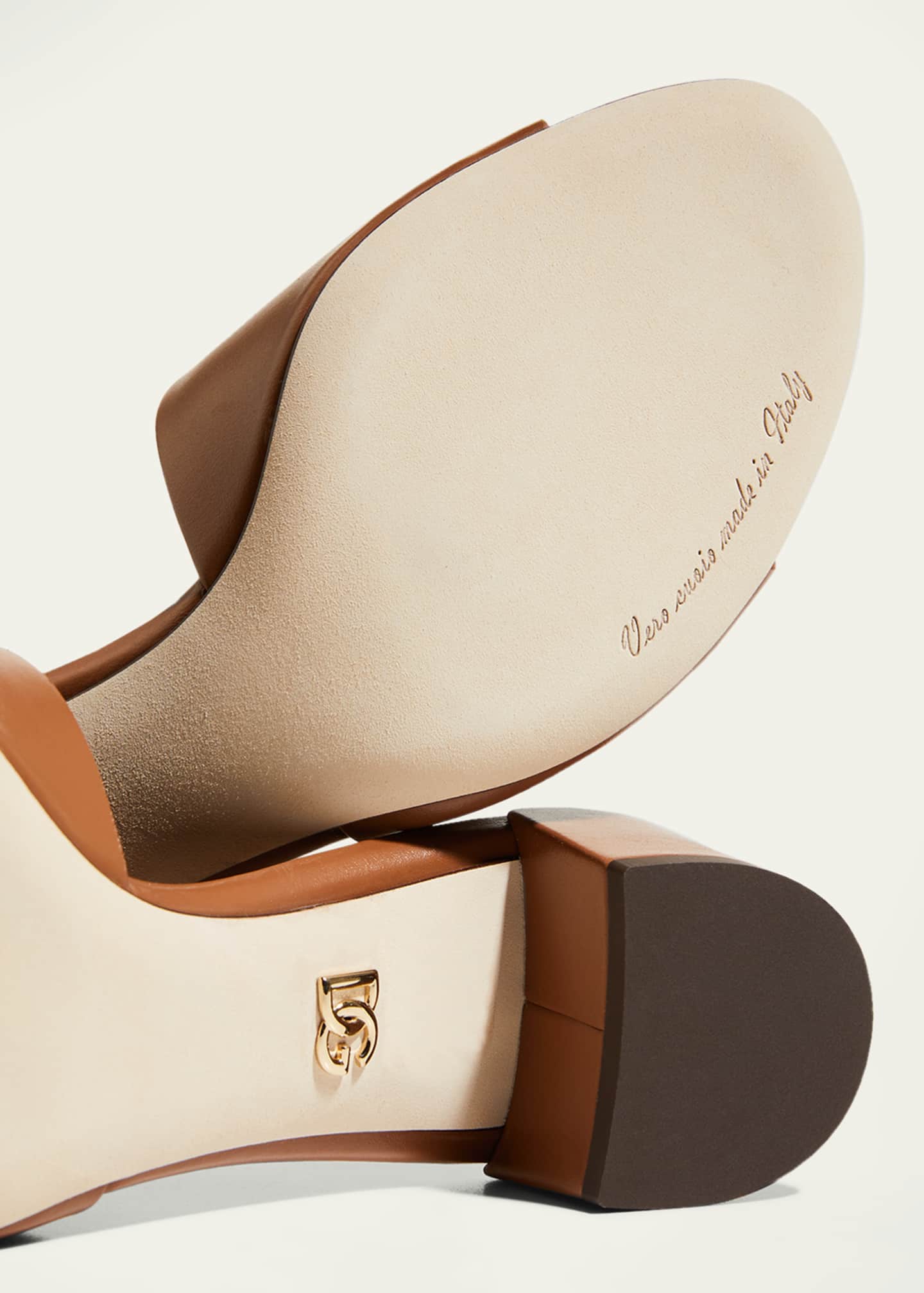 Dolce&Gabbana 40mm DG Cutout Leather Slide Image 4 of 5