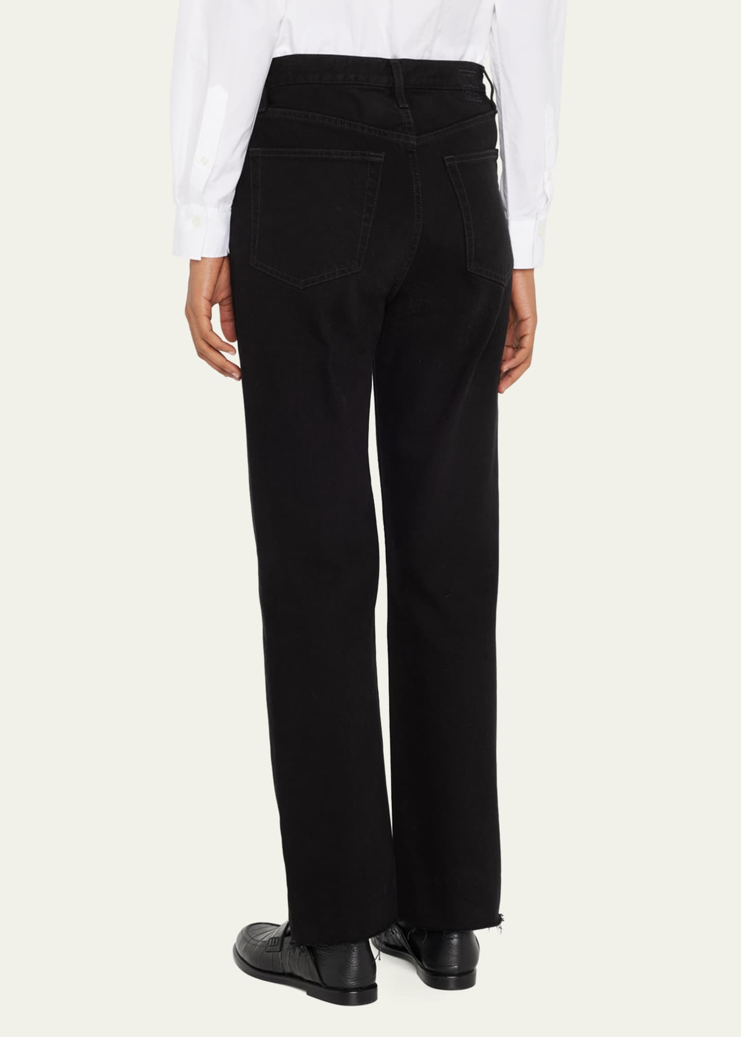 Toteme Classic-Cut Frayed Denim Pants Image 3 of 5