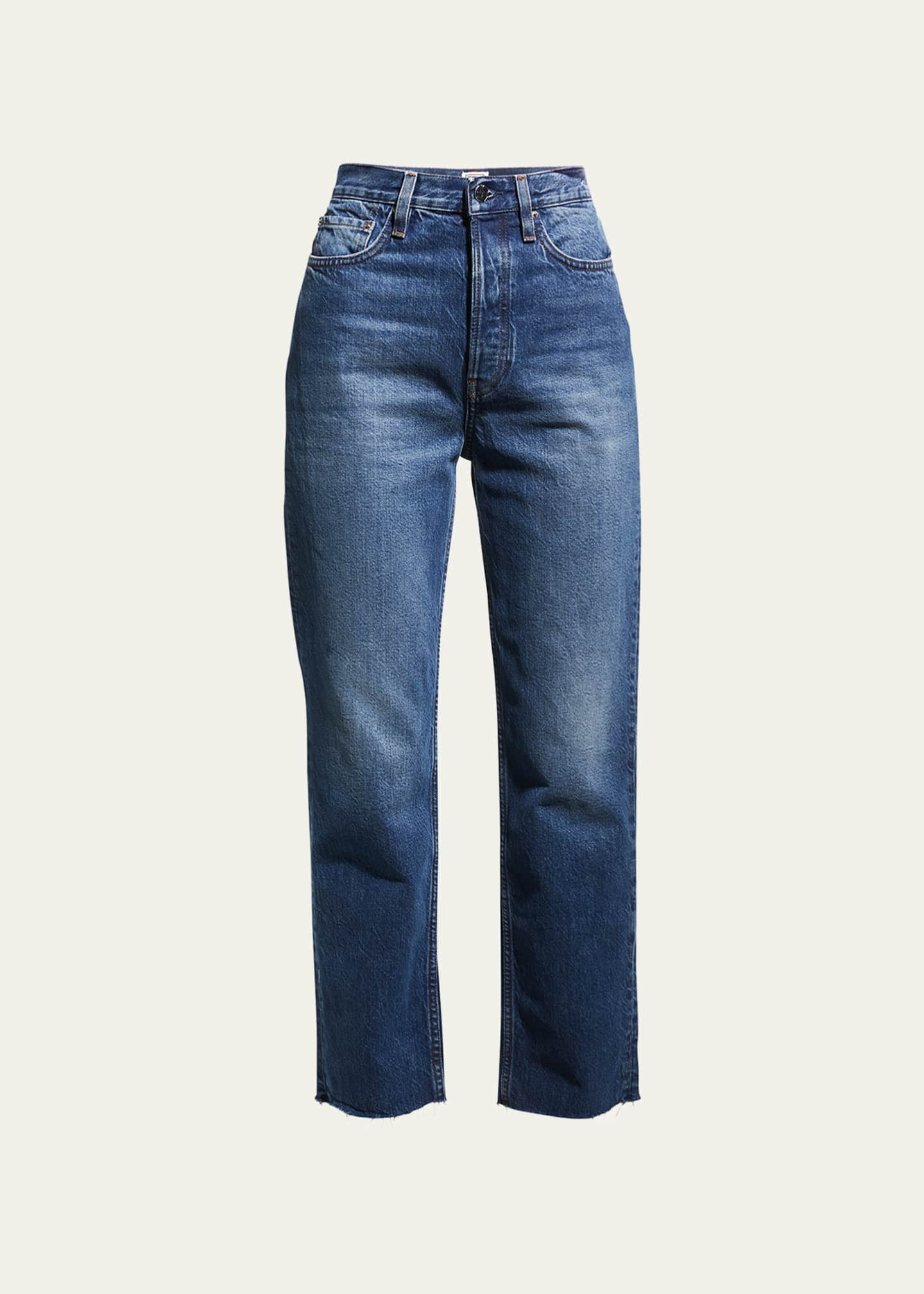 Wedgie raw hem high waist straight leg jeans hotsell