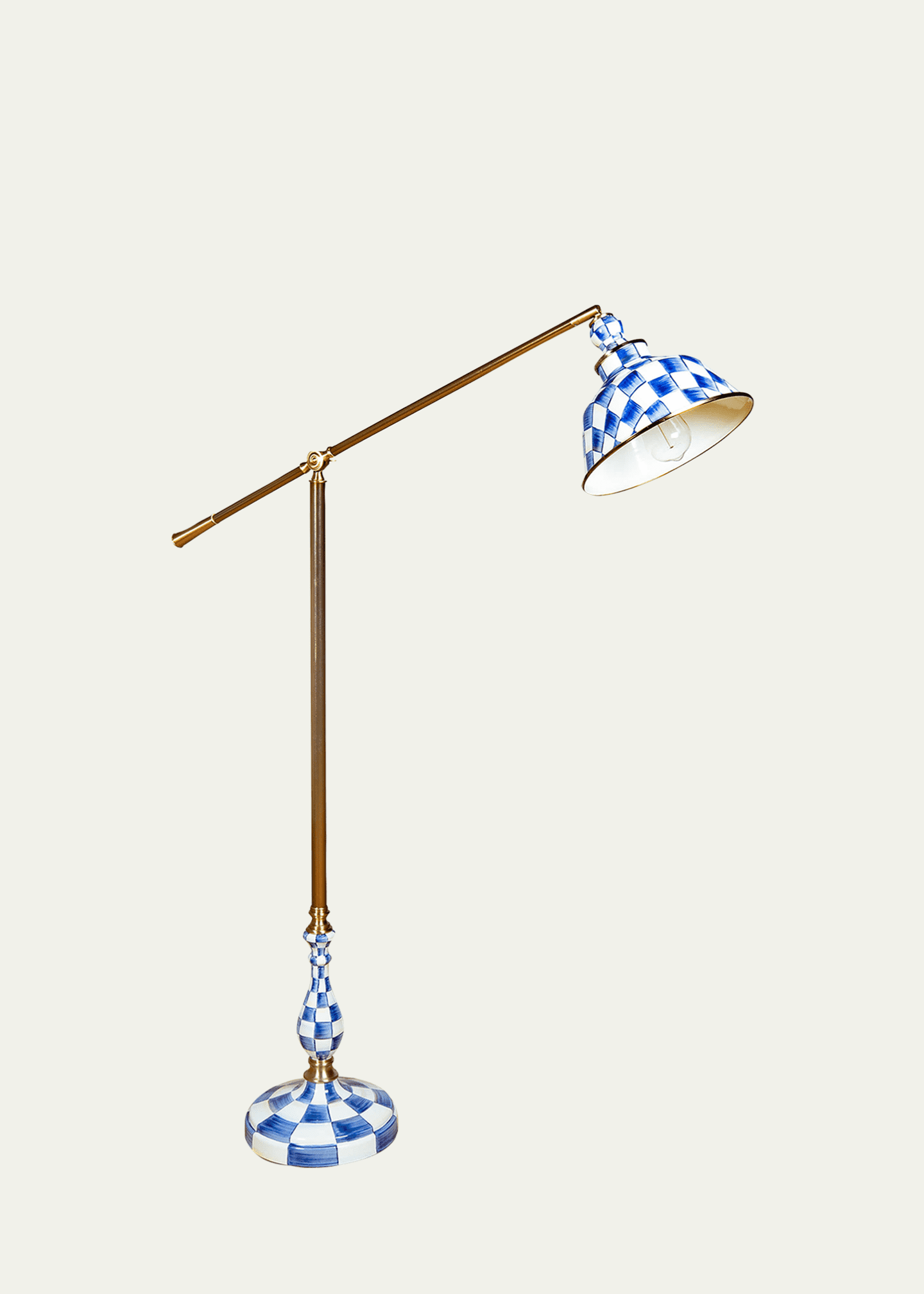 MacKenzieChilds Royal Check 54.5" Reading Floor Lamp Bergdorf Goodman