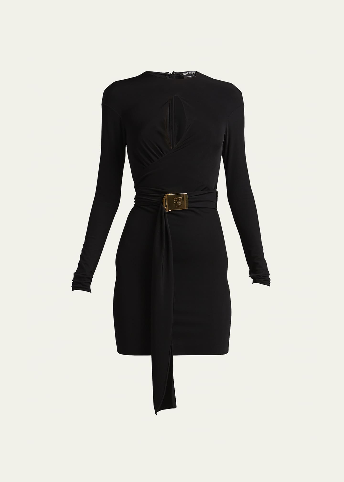 TOM FORD Keyhole Belted Body-Con Jersey Mini Dress - Bergdorf Goodman