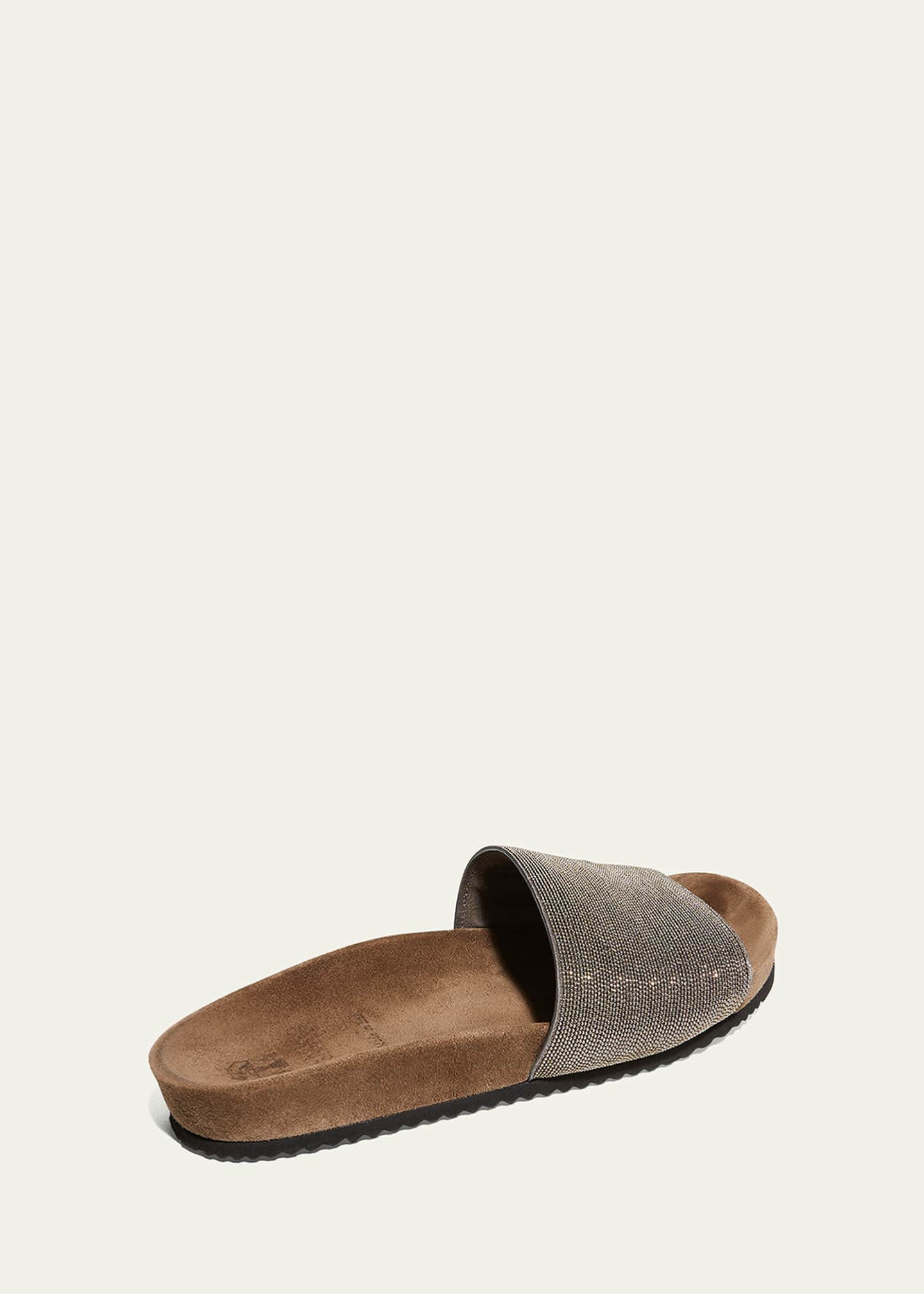 Brunello Cucinelli Monili Band Flat Pool Sandals - Bergdorf