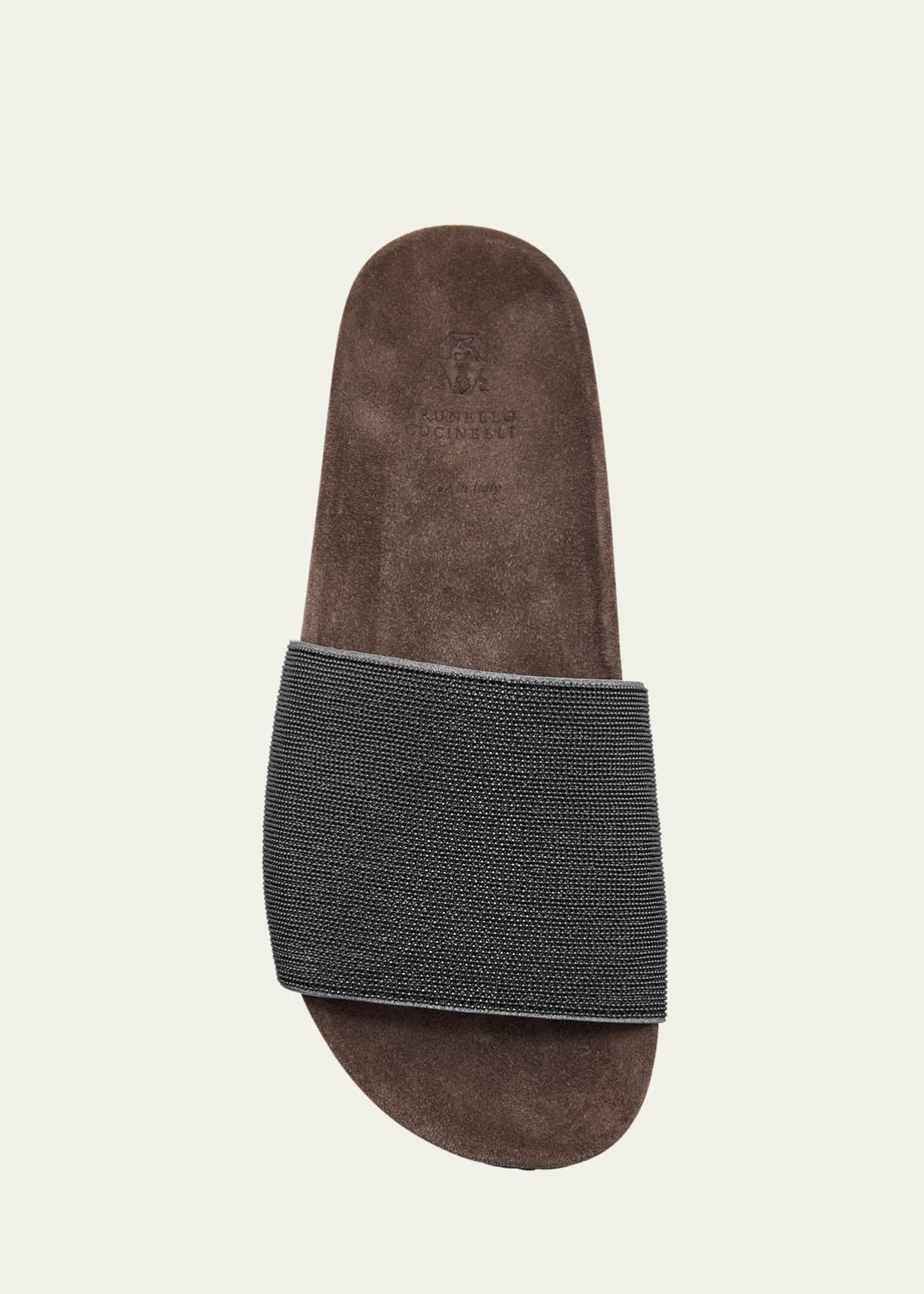 Brunello Cucinelli Monili Band Flat Pool Sandals Image 6 of 6