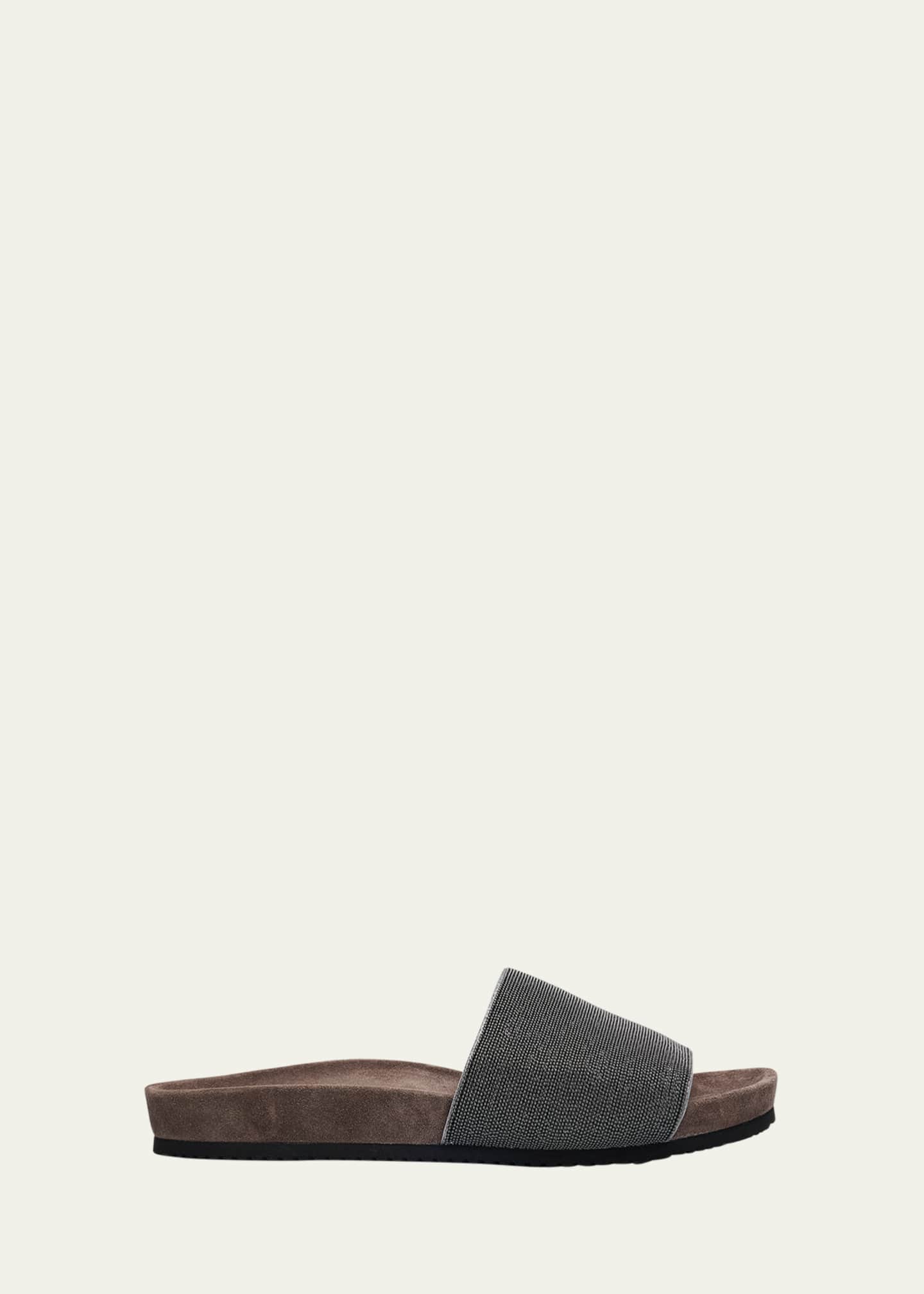 Brunello Cucinelli Monili Band Flat Pool Sandals Image 1 of 6